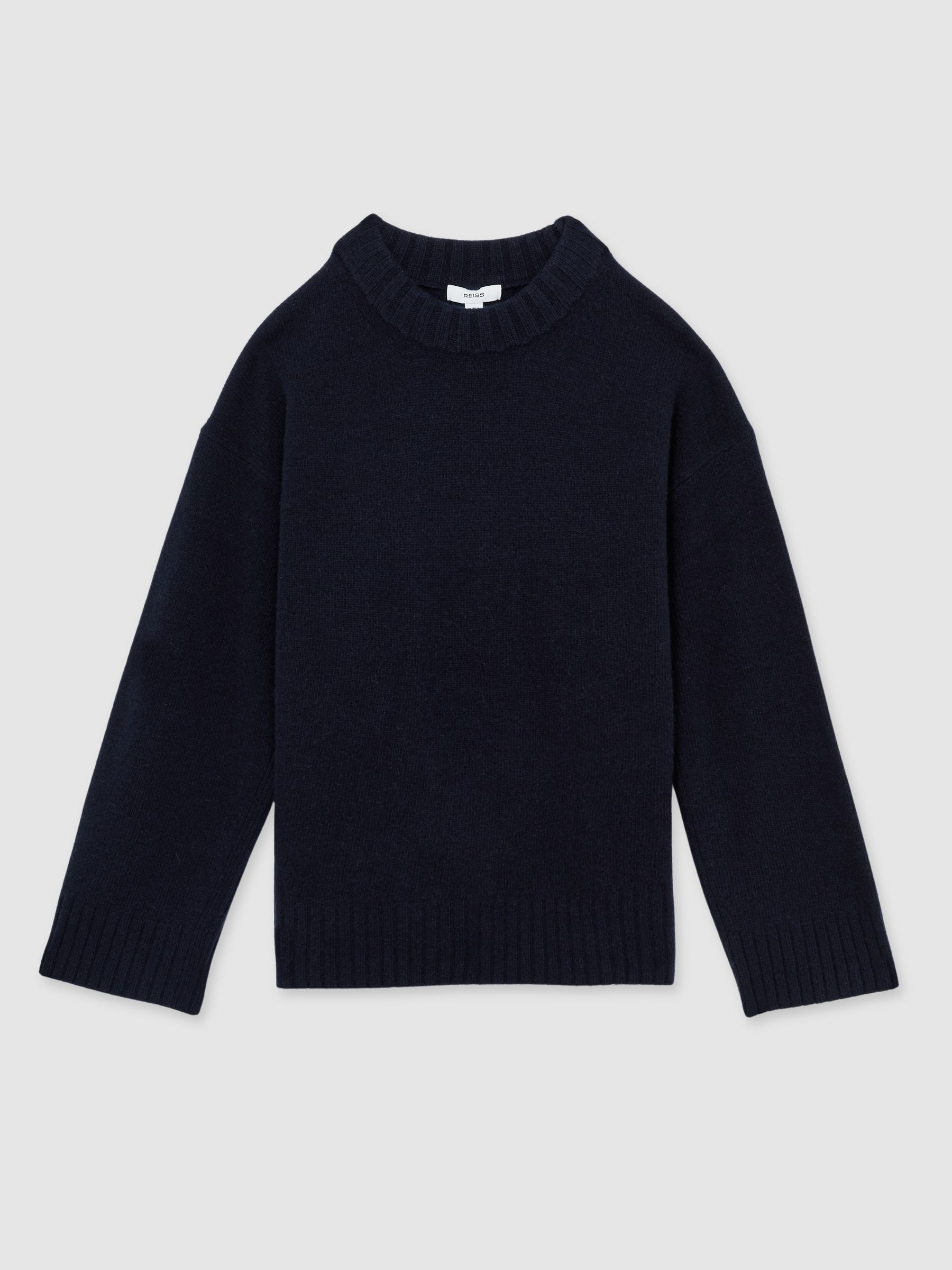 Wool-Cashmere Crew Neck Jumper in Navy - Image 2 of 6