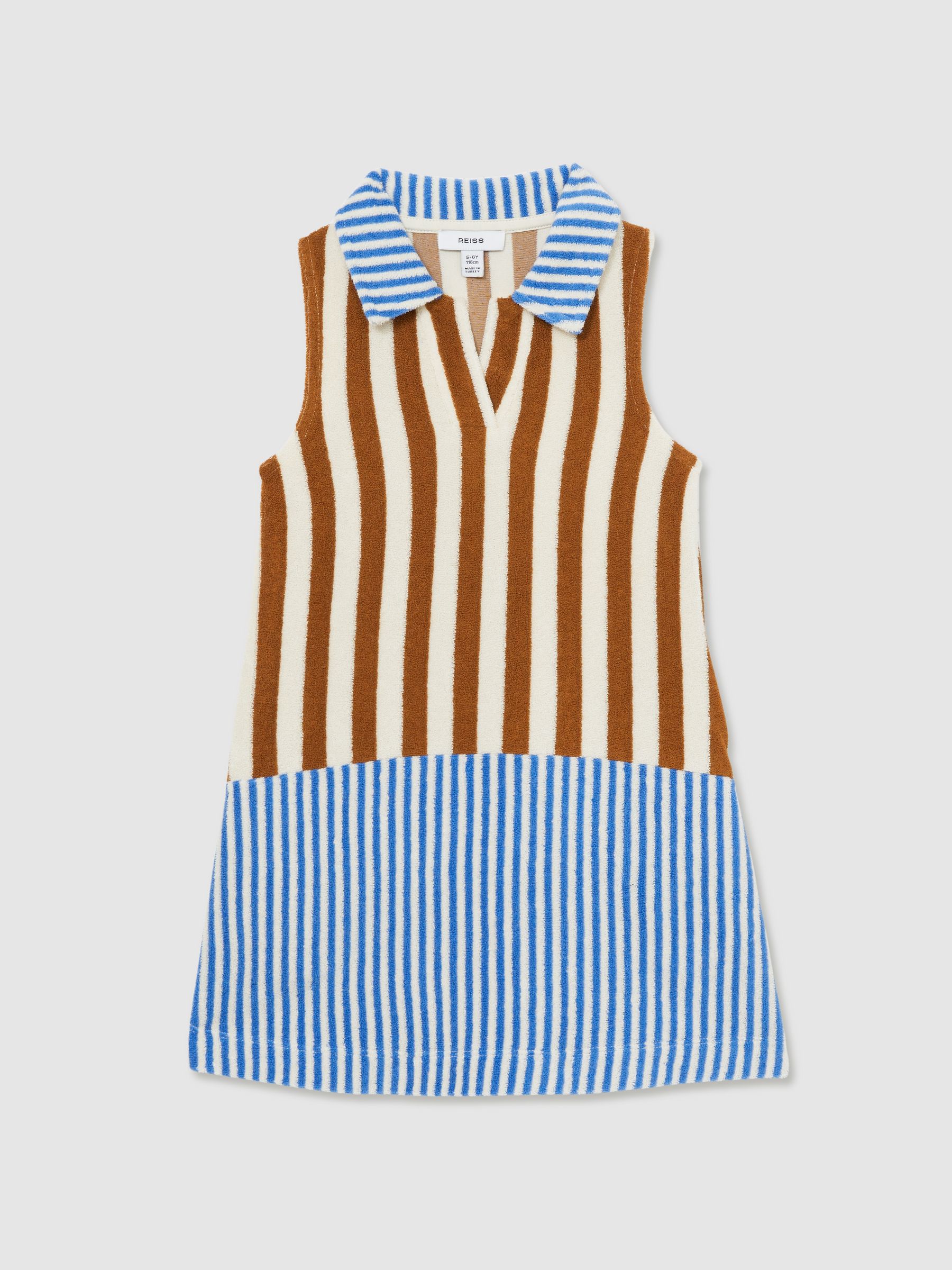 13-14 yrs Towelling Stripe Dress in Multi - Image 1 of 4