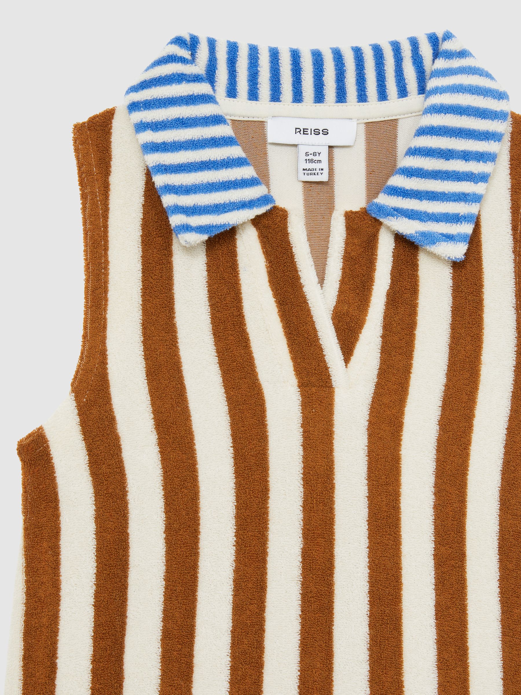 13-14 yrs Towelling Stripe Dress in Multi - Image 4 of 4