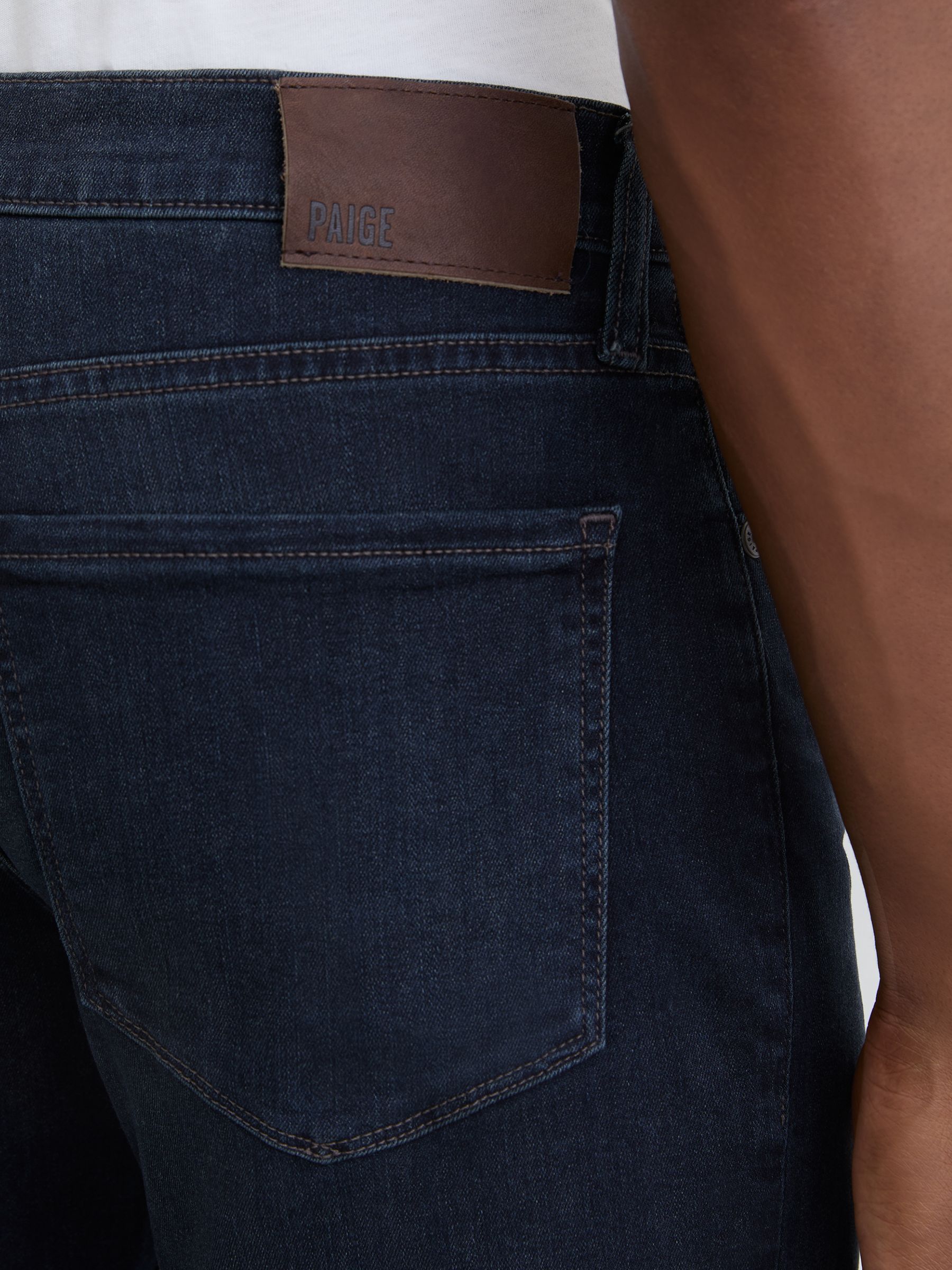 Paige Slim Straight Jeans in Dark Navy - Image 5 of 7