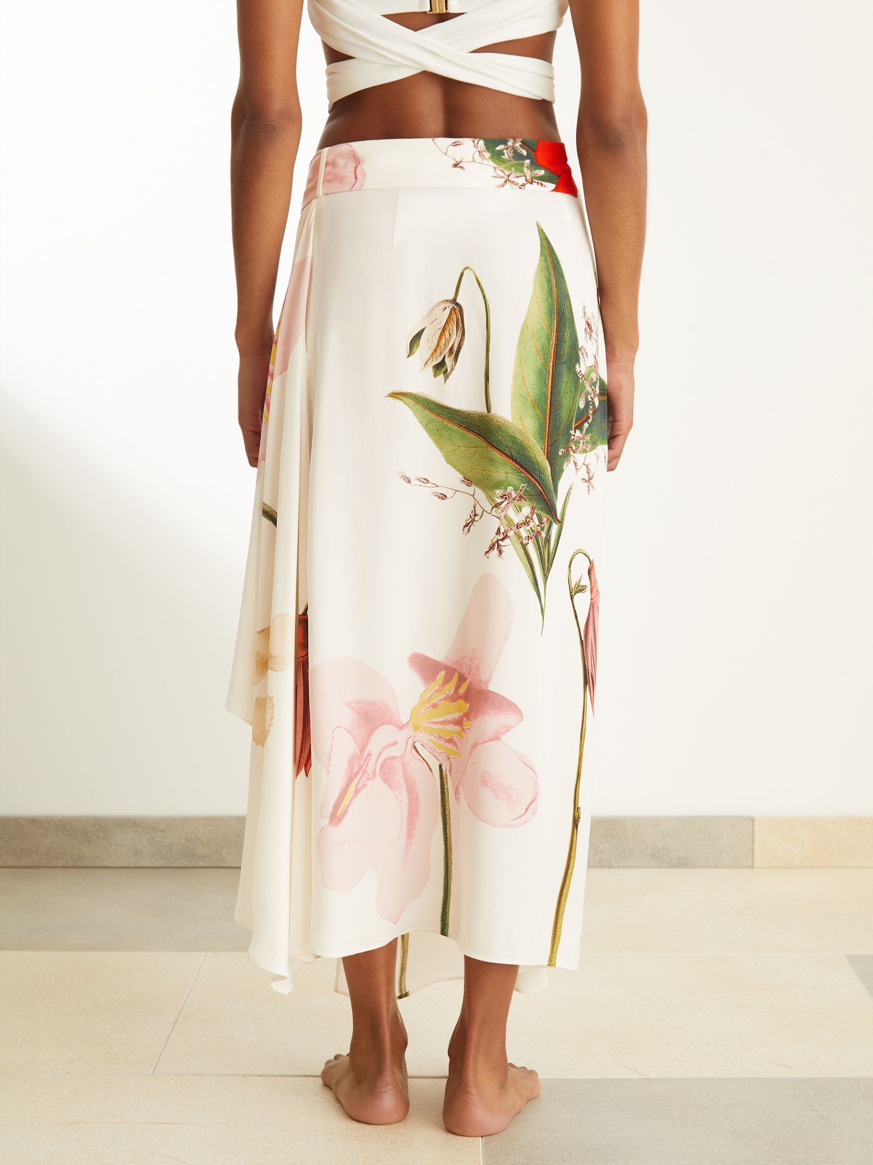 Reiss | NYBG Floral Midi Skirt in Ivory - Image 5 of 6
