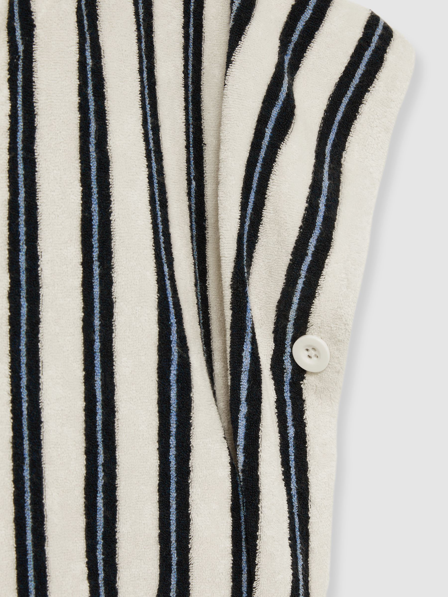 4-9 yrs Hoodie and Shorts Stripe Towelling Set in Blue - Image 5 of 6