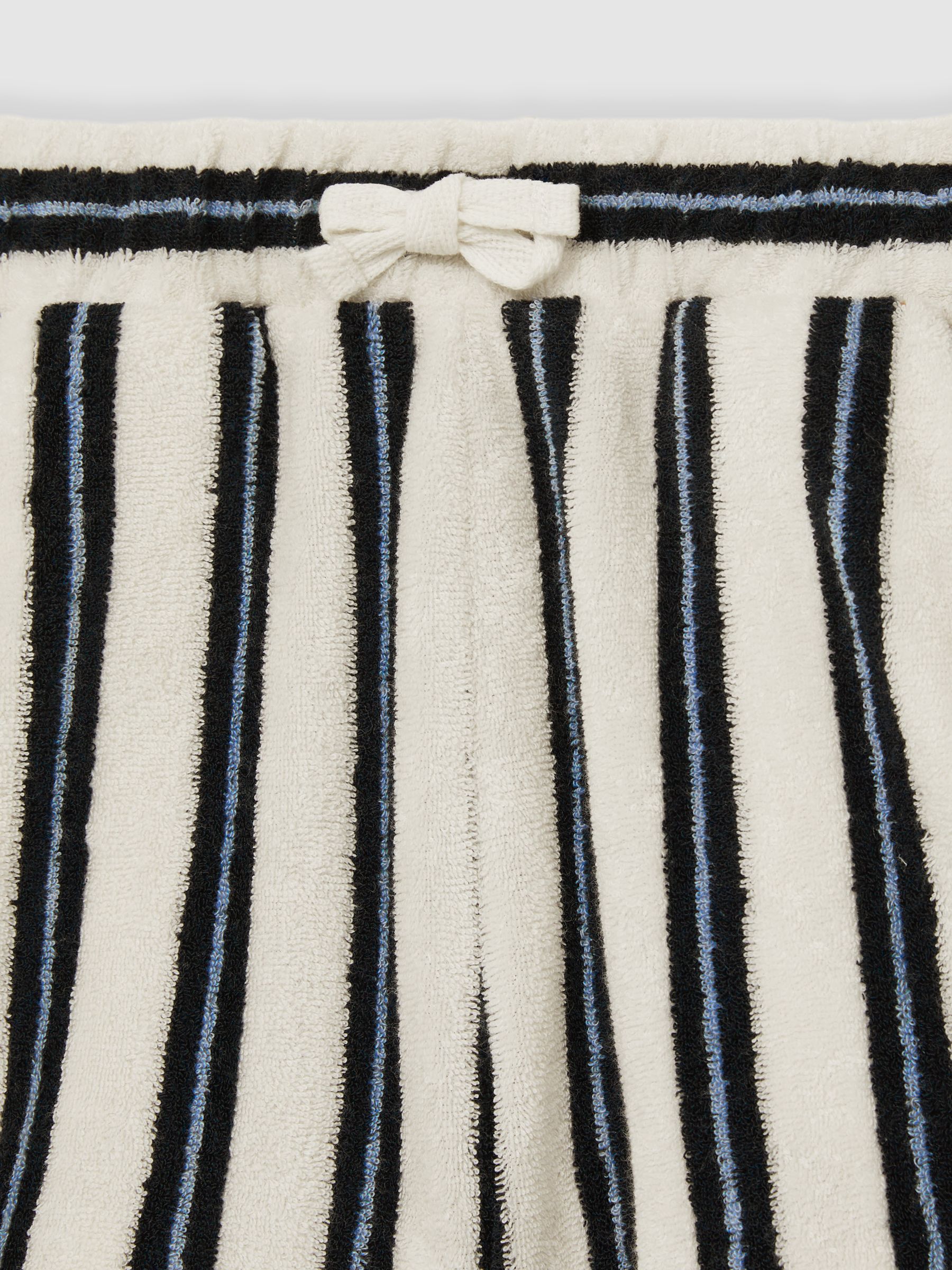 4-9 yrs Hoodie and Shorts Stripe Towelling Set in Blue - Image 6 of 6