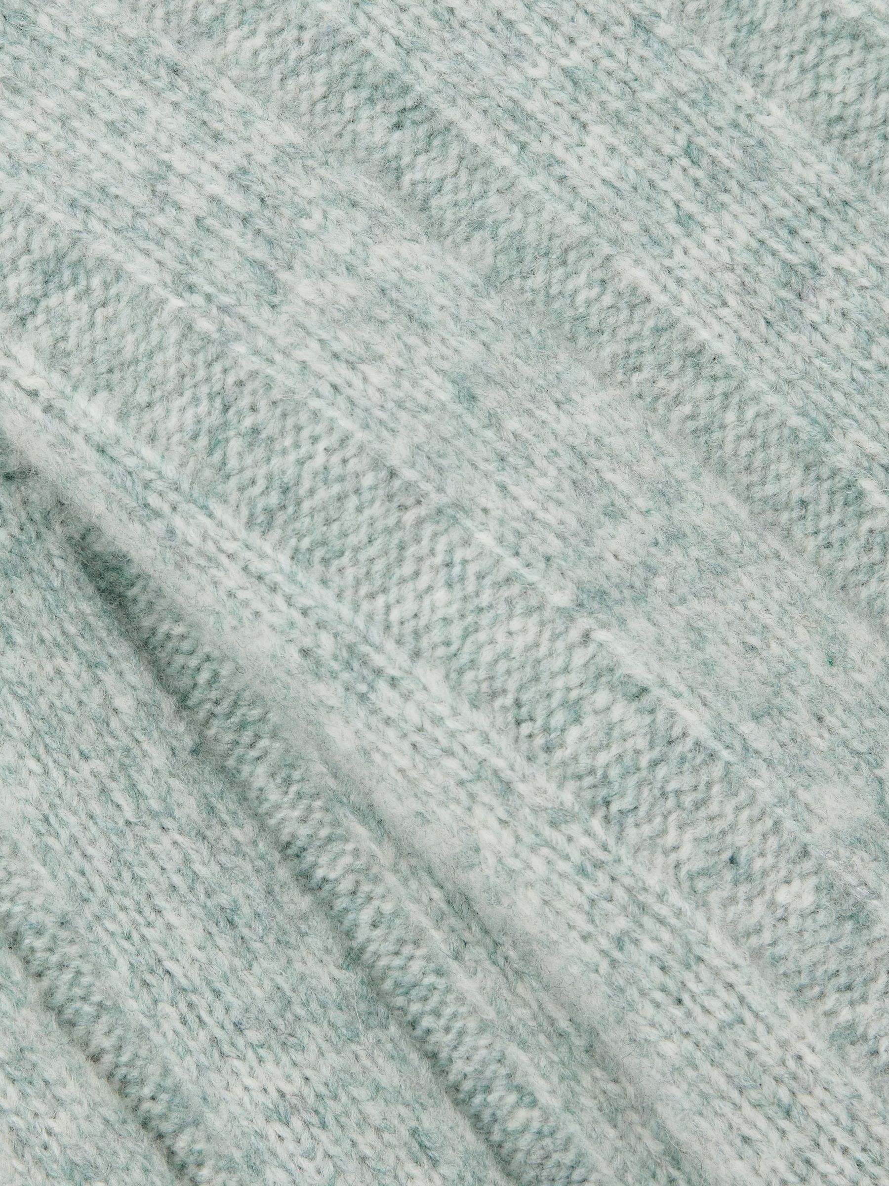 Paige Wool Blend Ribbed Roll Neck Jumper in Ocean - Image 6 of 6