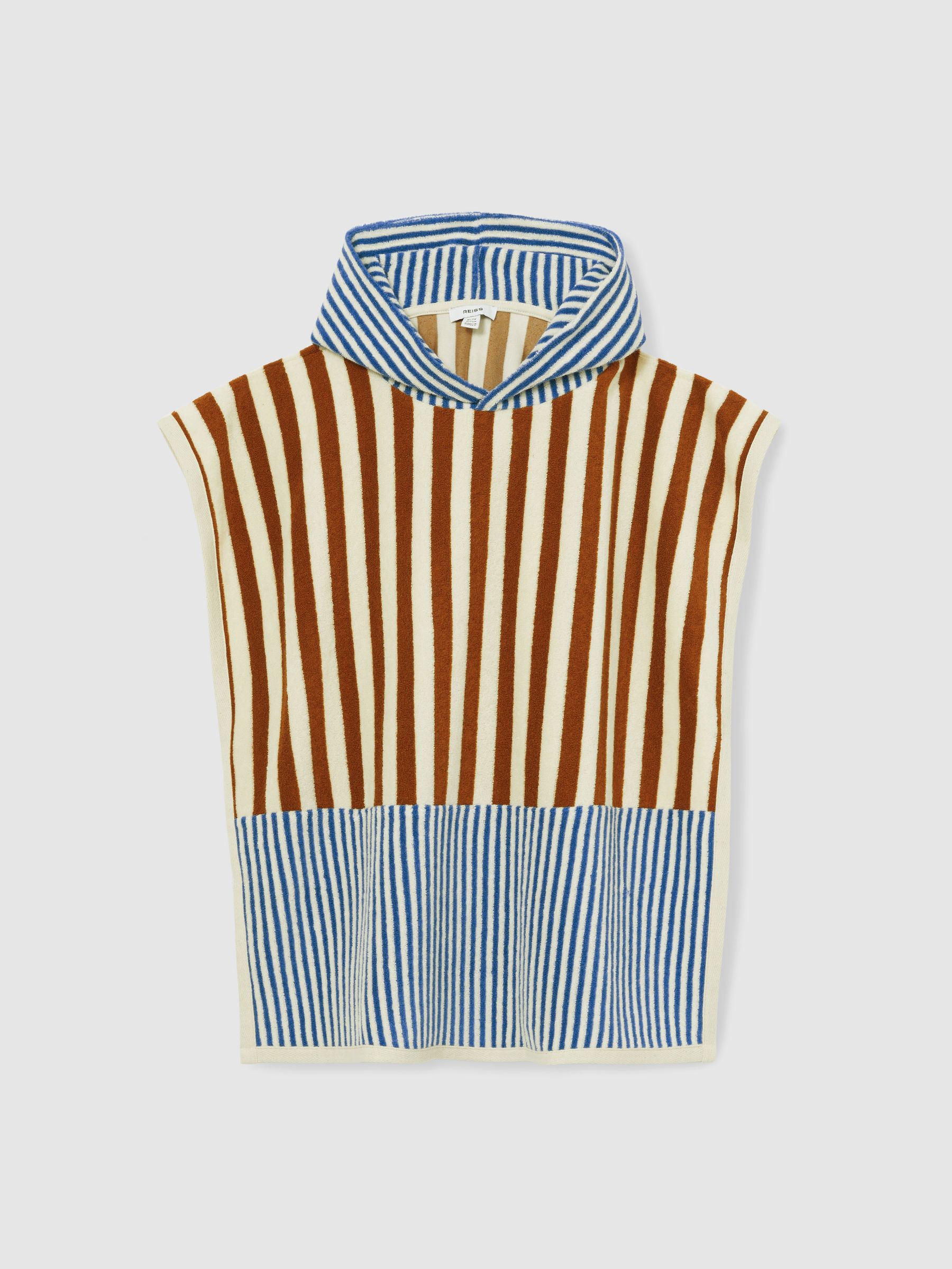 4-9 yrs Towelling Stripe Hooded Cape in Multi - Image 2 of 4