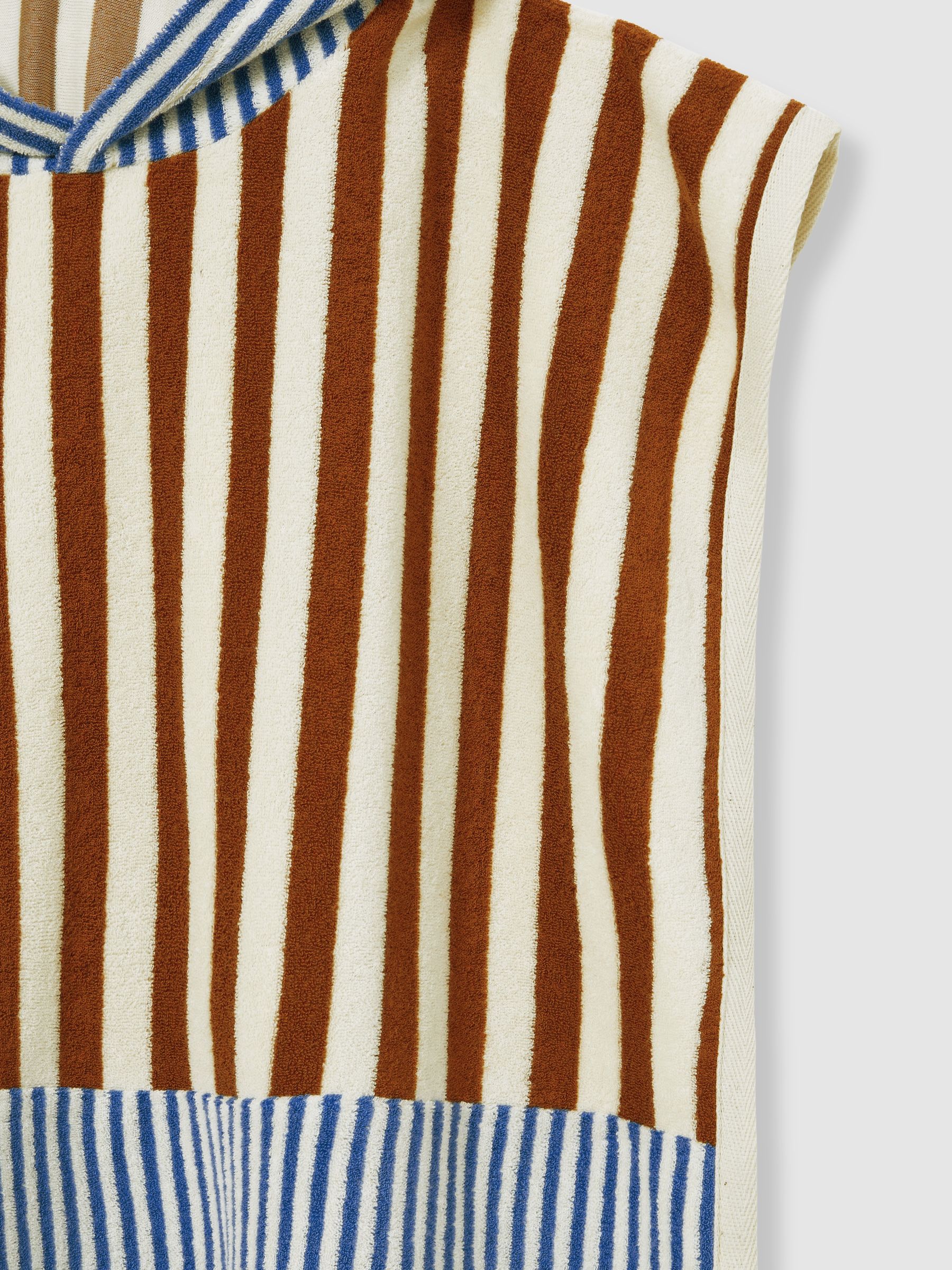 9-13 yrs Towelling Stripe Hooded Cape in Multi - Image 4 of 4