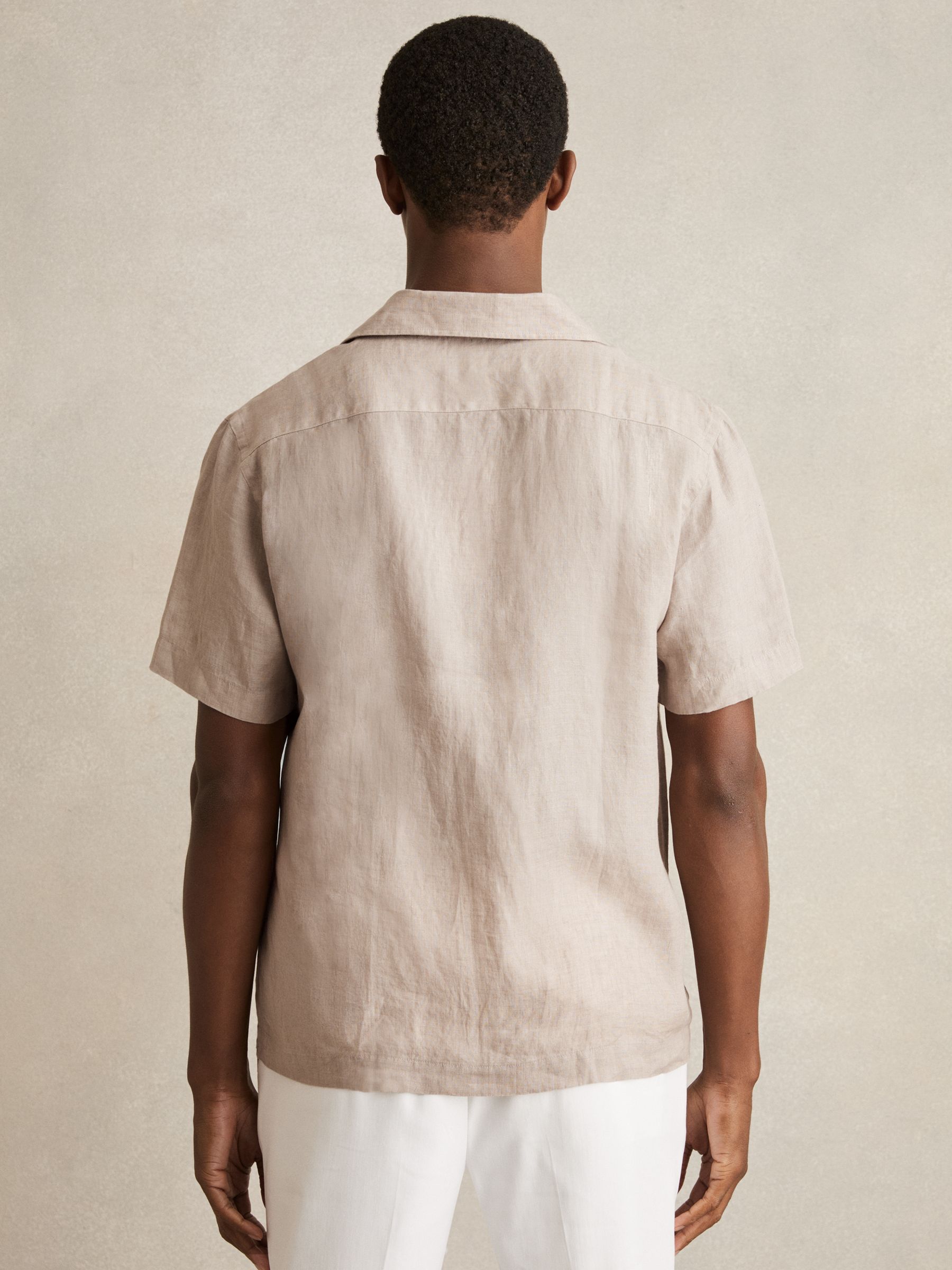 Cuban Collar Shirt in Mink Brown - Image 4 of 6