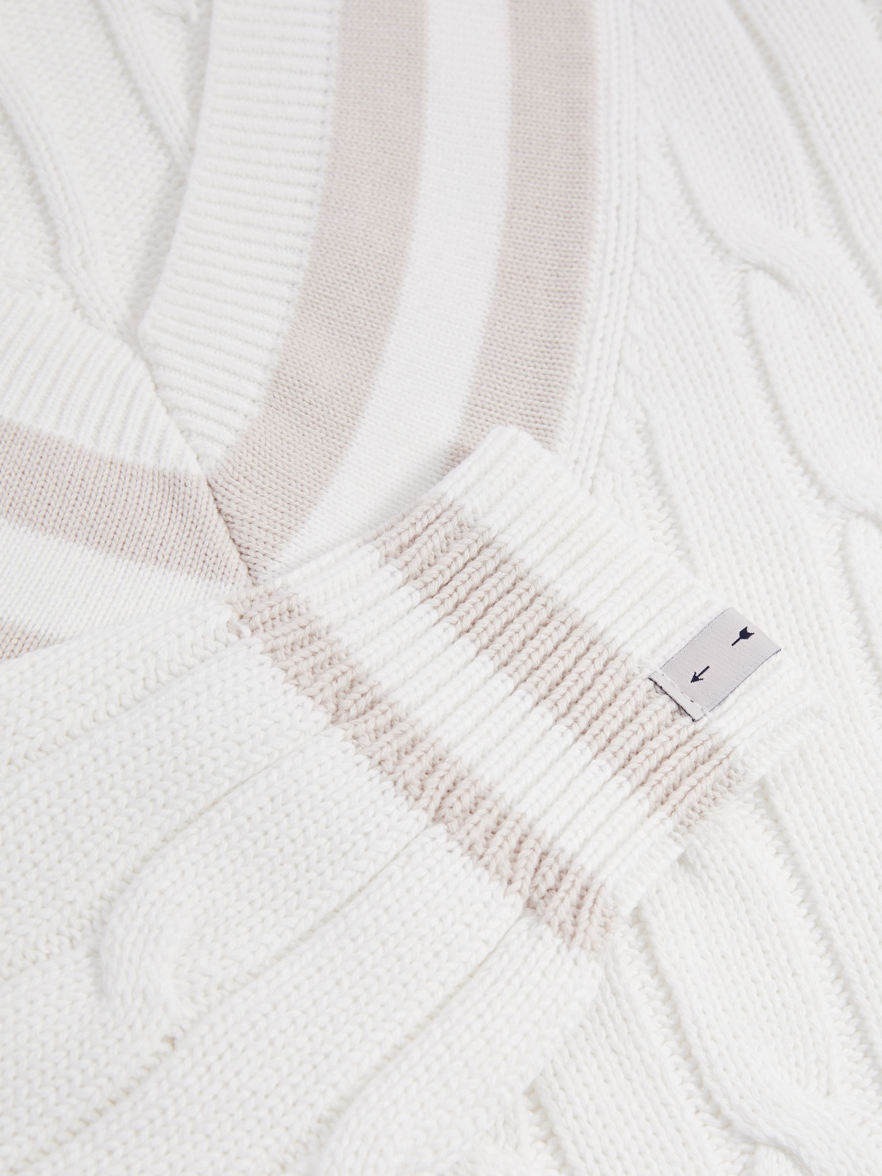 The Upside 100% Organic Cotton Cable-Knit Jumper in White - Image 6 of 6