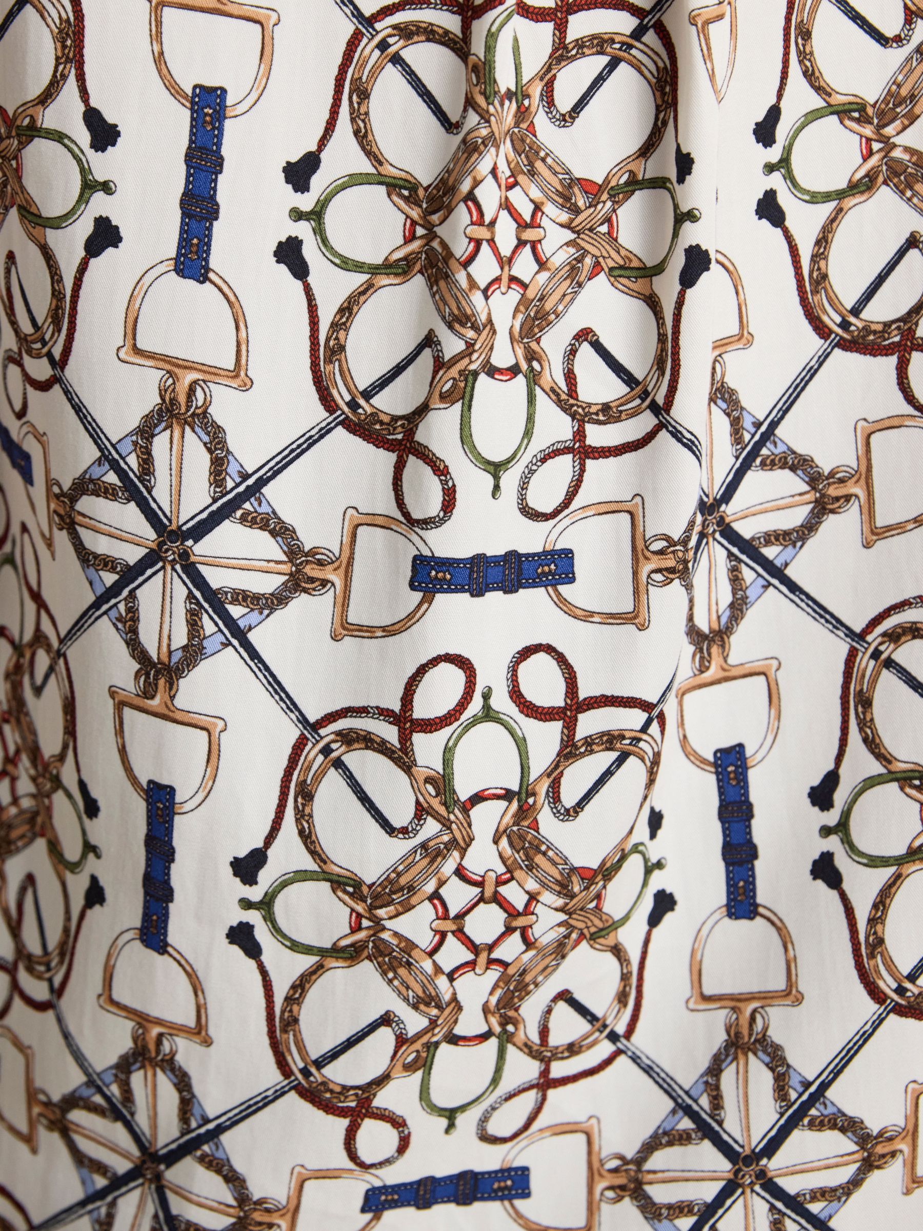 Claudia Cream Bridle Print Boyfriend Shirt - Image 7 of 8