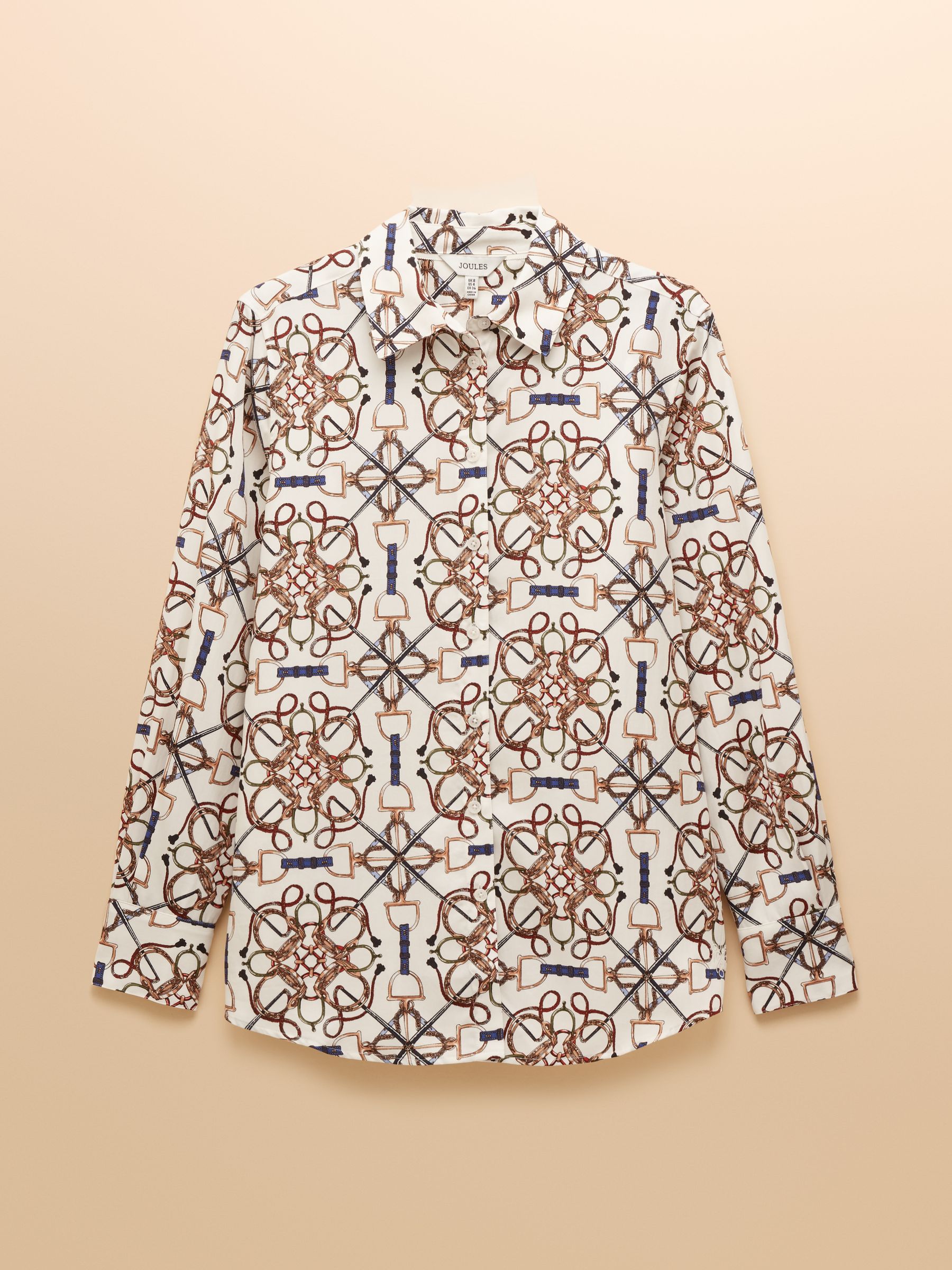Claudia Cream Bridle Print Boyfriend Shirt - Image 8 of 8