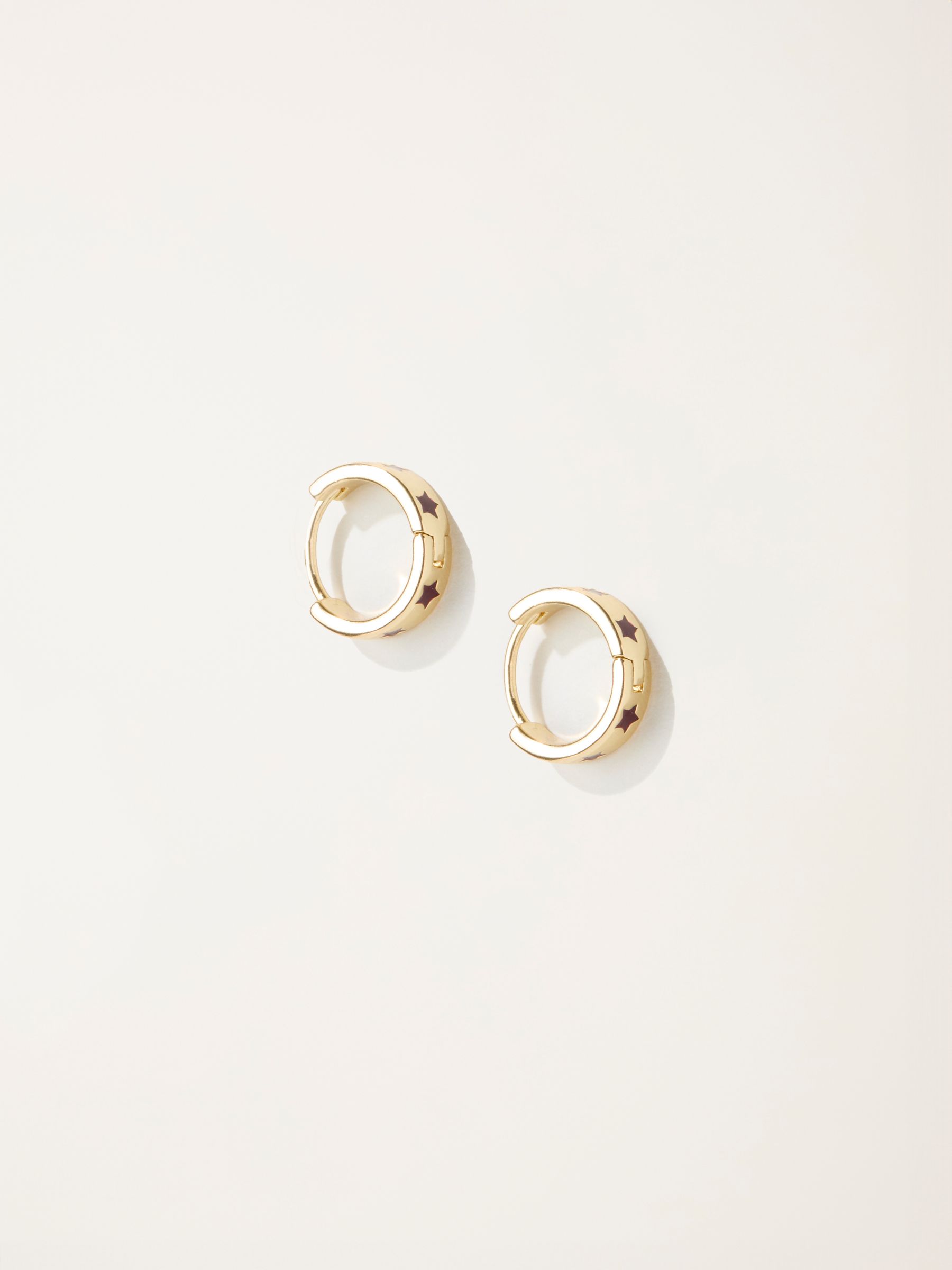 Burgundy Red Enamel Star Stud Earrings - Image 1 of 2