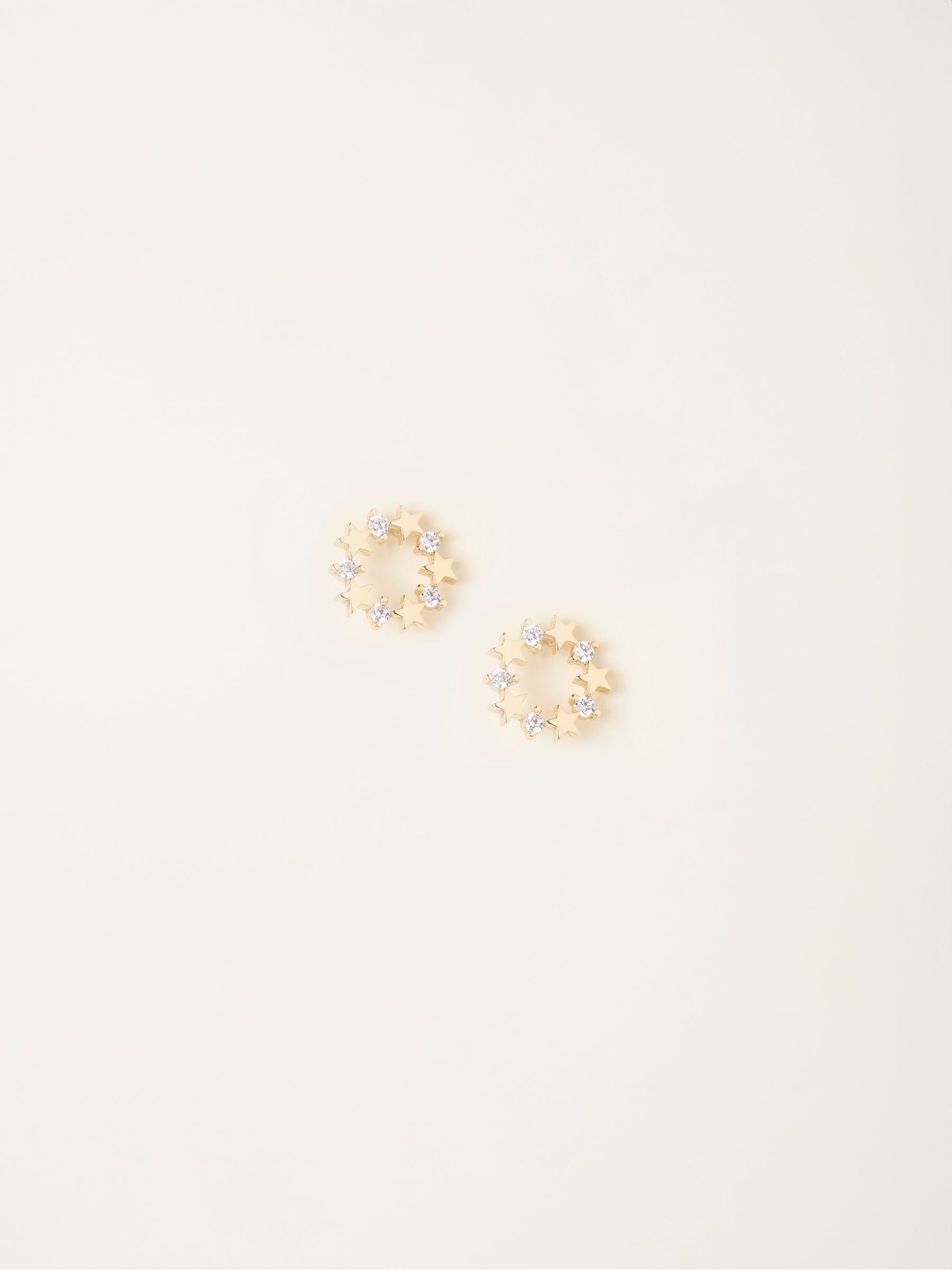 Gold Tone Star Ring Stud Earrings - Image 1 of 2