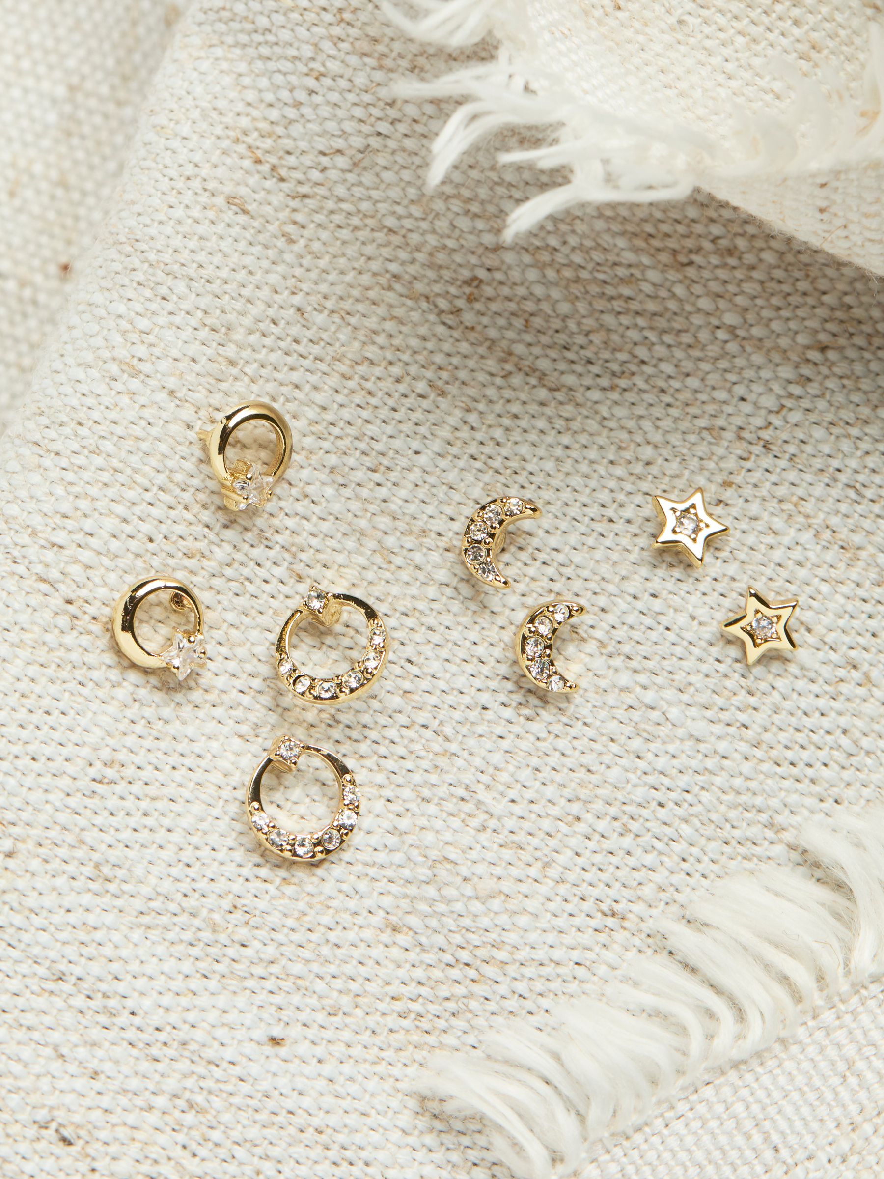 Gold Tone Multi Pack Gem Earrings - Image 2 of 2