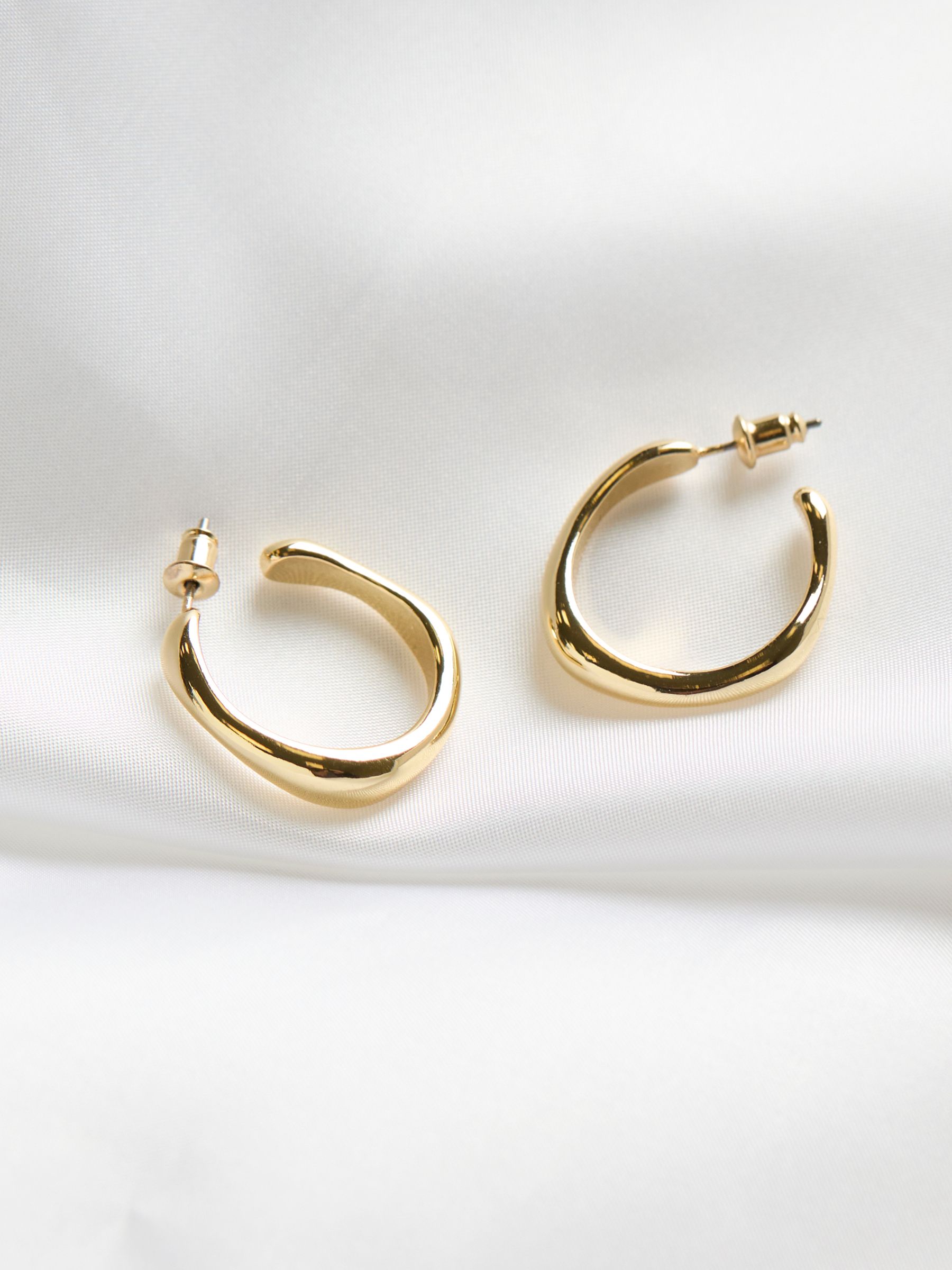 Gold Tone Chunky Hoop Earrings - Image 2 of 2
