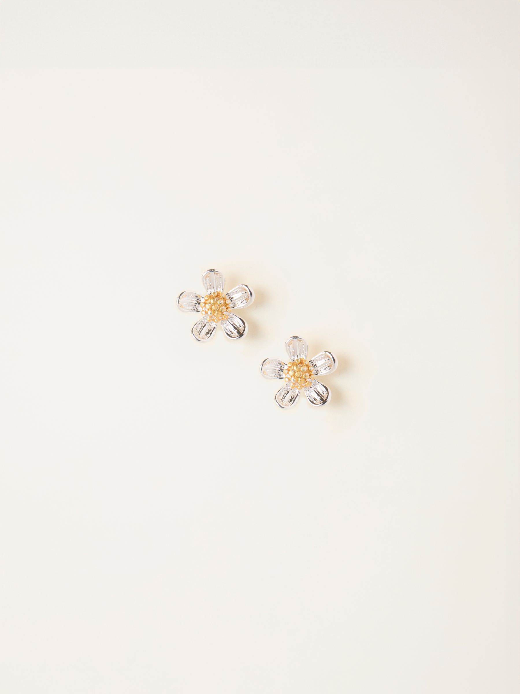 Silver Tone Daisy Stud Earrings - Image 1 of 2