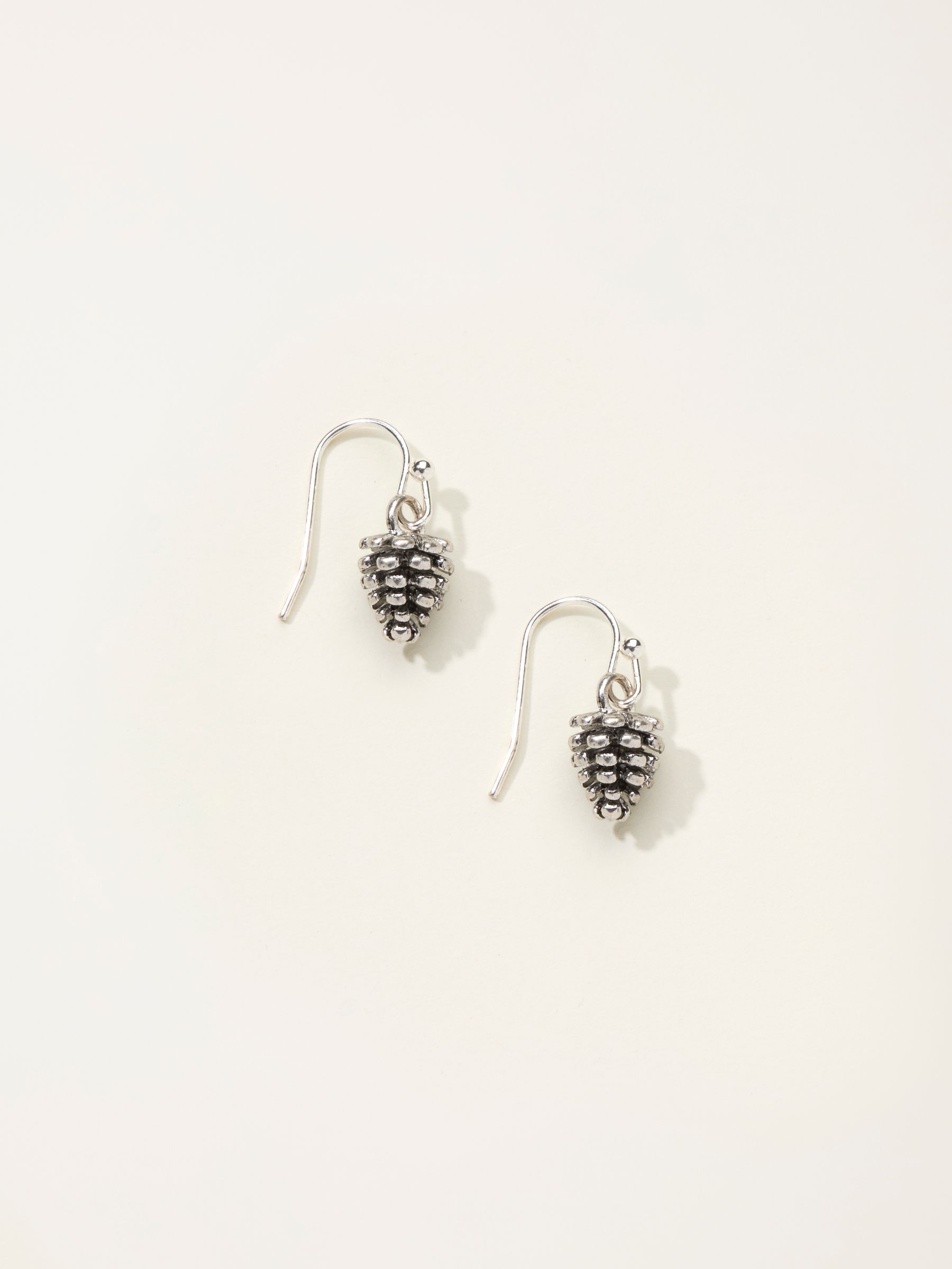 Silver Tone Pinecone Drop Earrings - Image 1 of 2