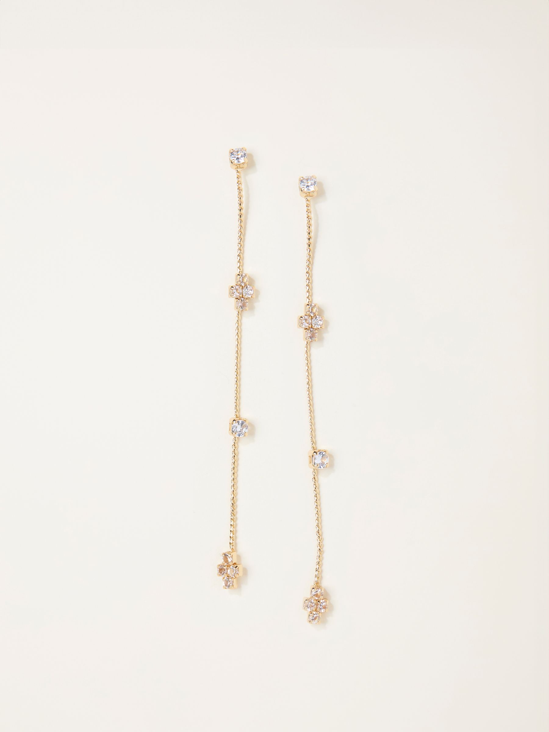 Gold Tone Gem Drop Earrings - Image 1 of 2