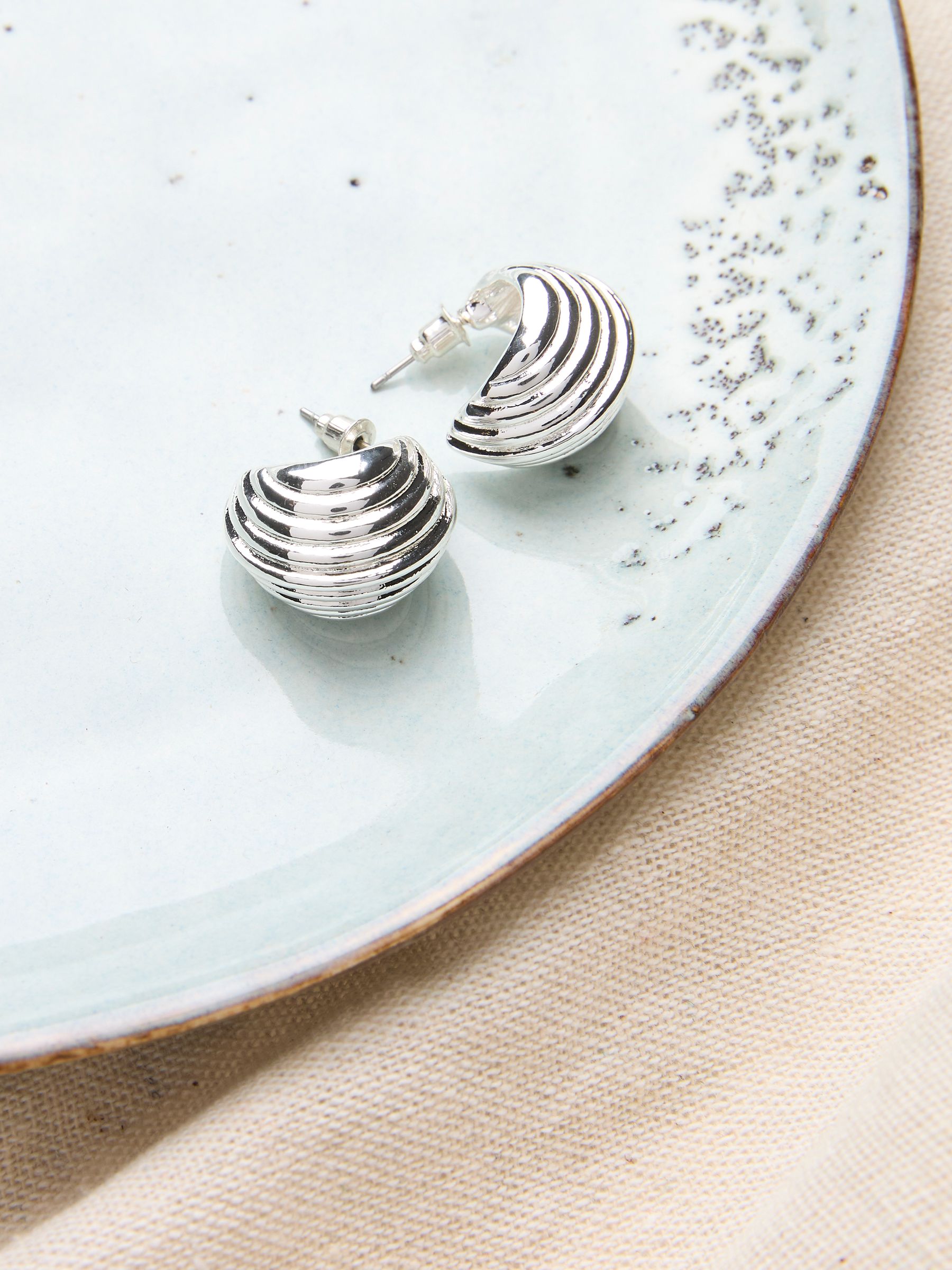 Silver Tone Tear Drop Earrings - Image 2 of 2