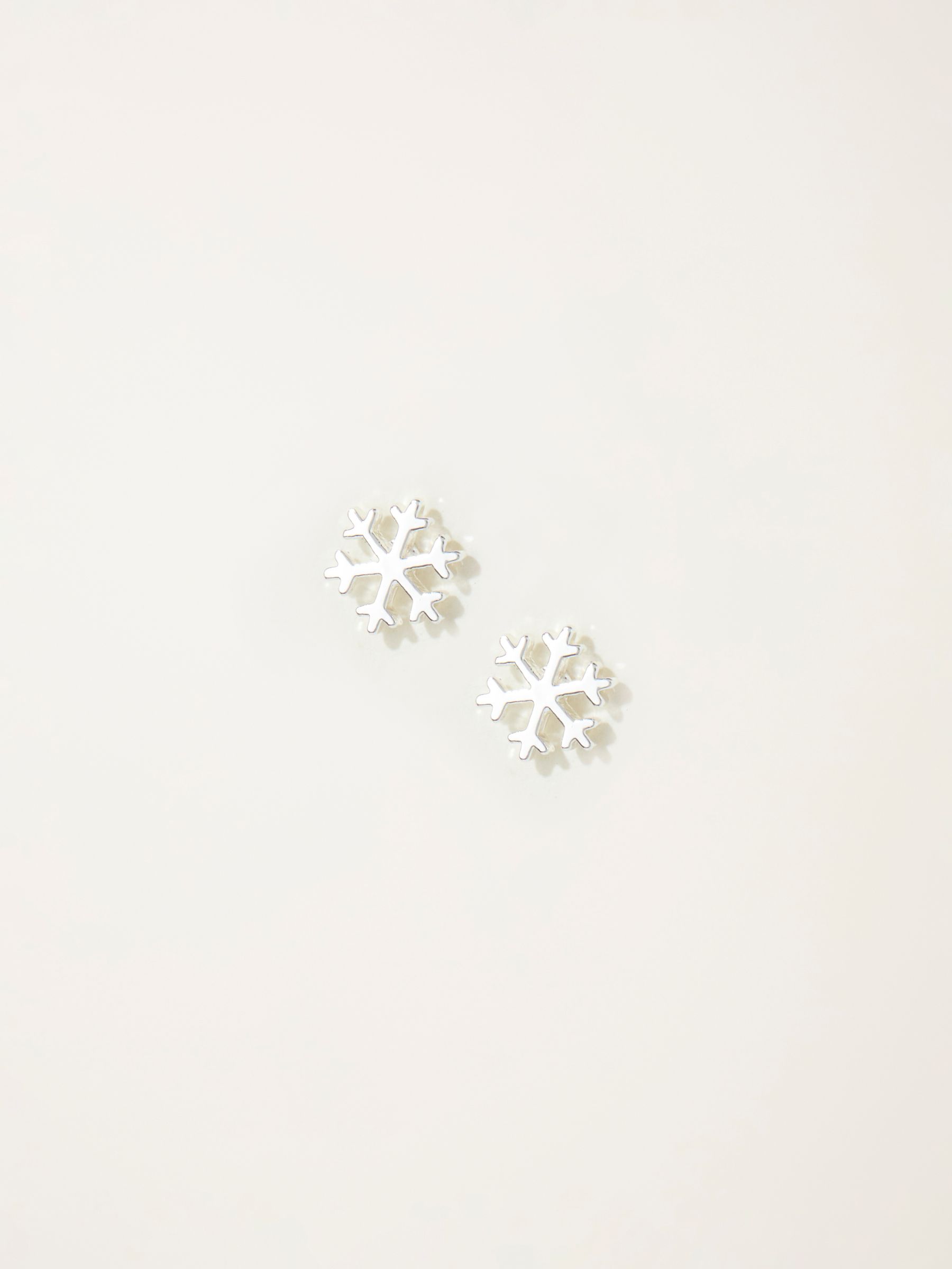 Silver Tone Snowflake Stud Earrings - Image 1 of 1