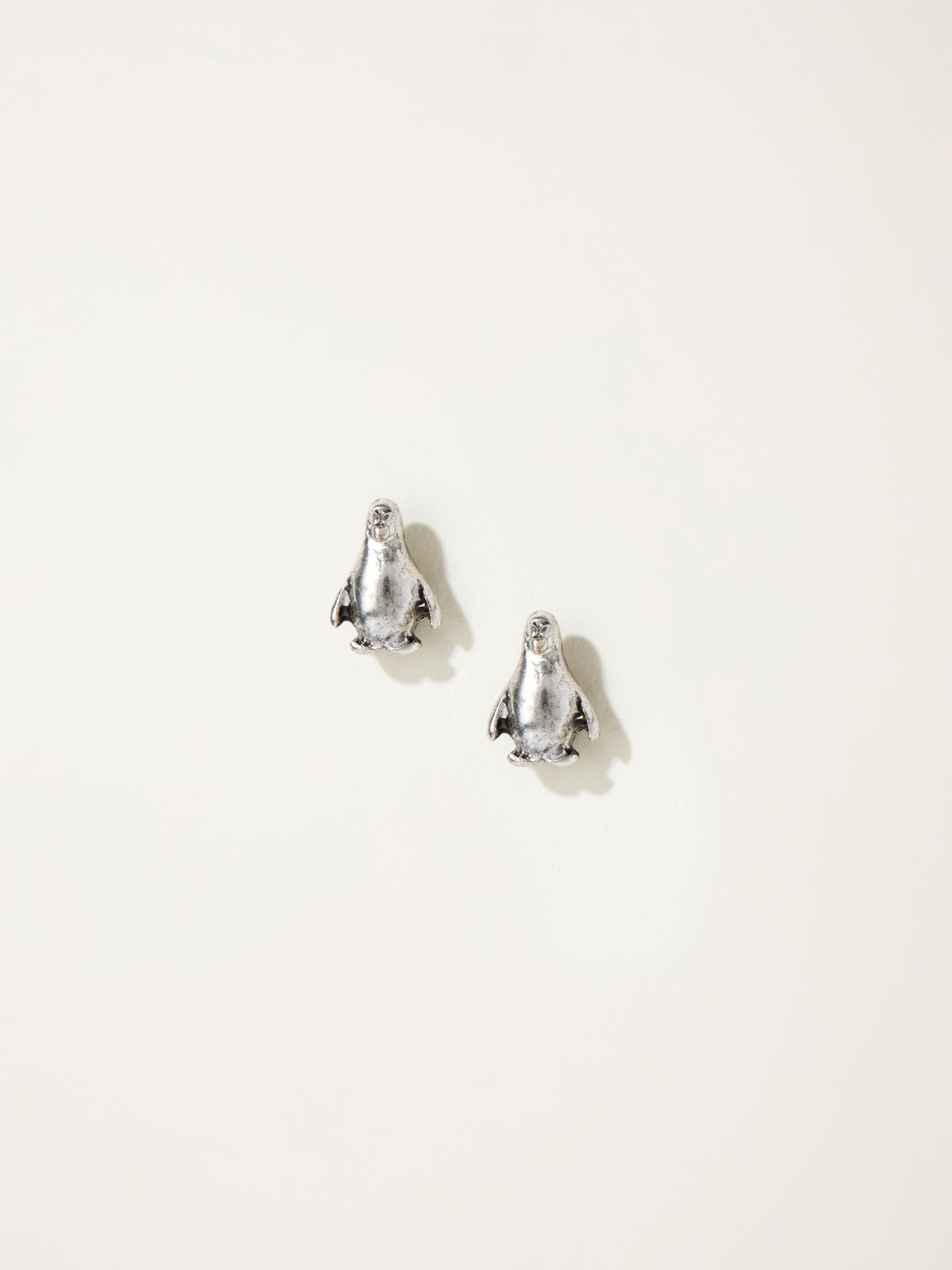 Silver Tone Penguin Stud Earrings - Image 1 of 2