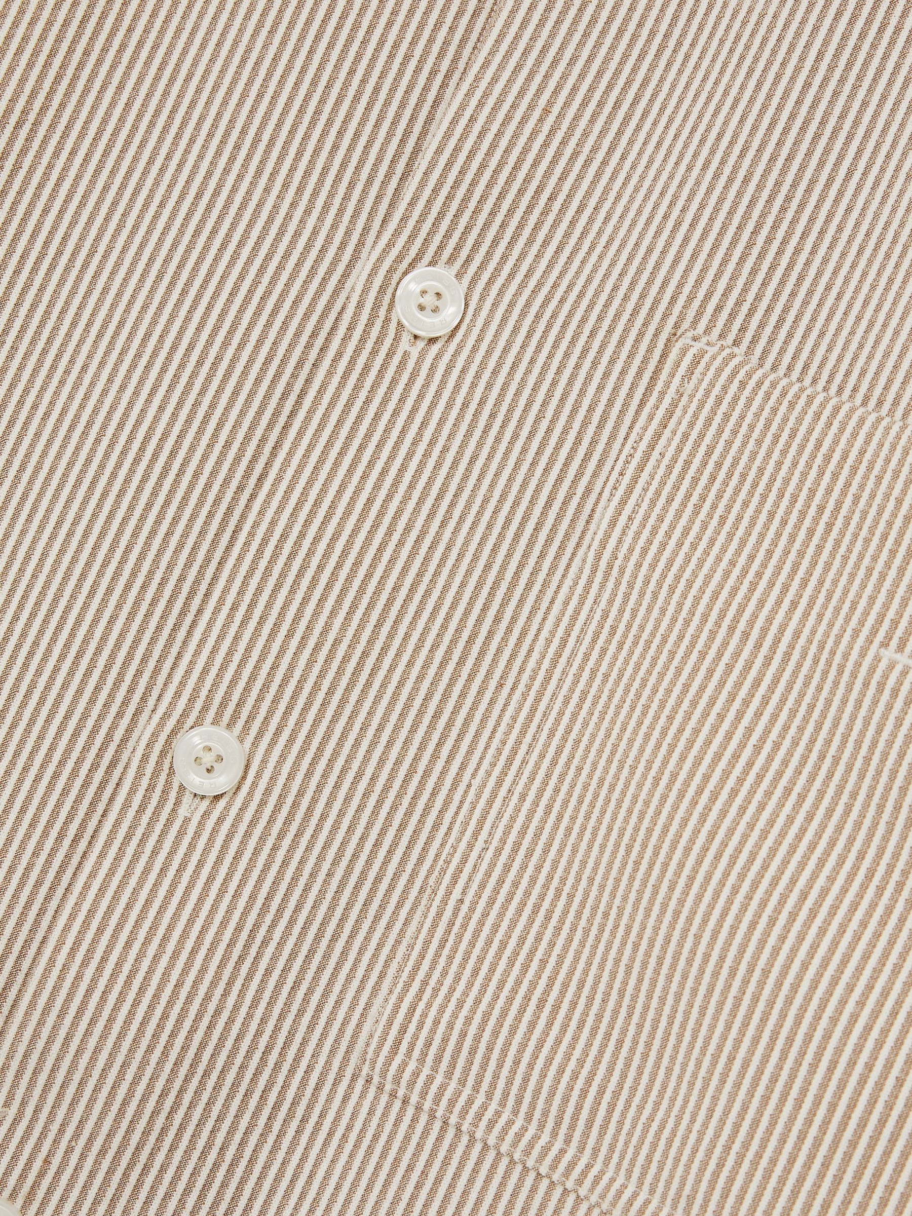 Seersucker Stripe Shirt in Oatmeal/White - Image 6 of 6