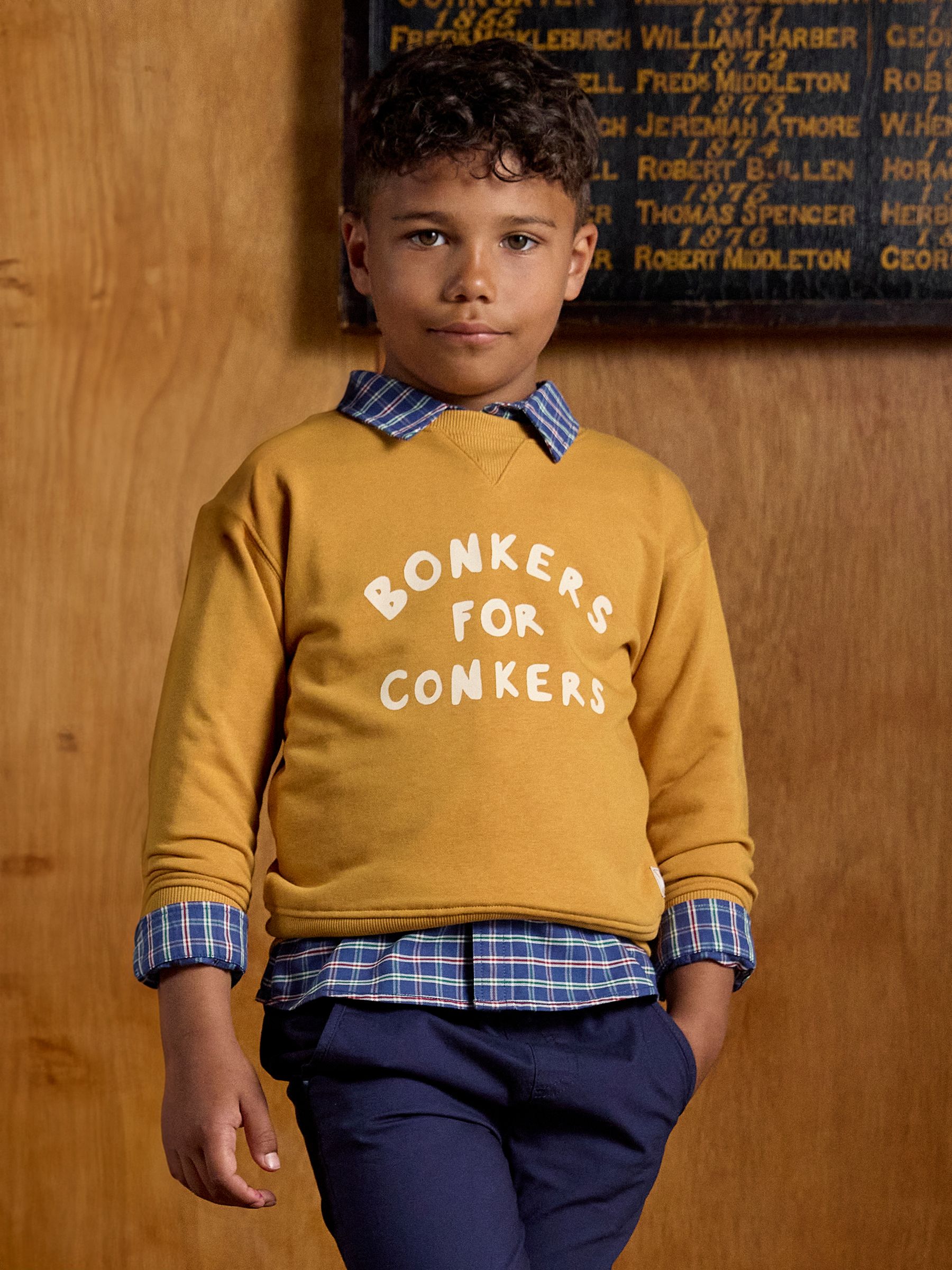 Kids' Sundaze Yellow Slogan Crew Neck Sweatshirt - Image 1 of 8