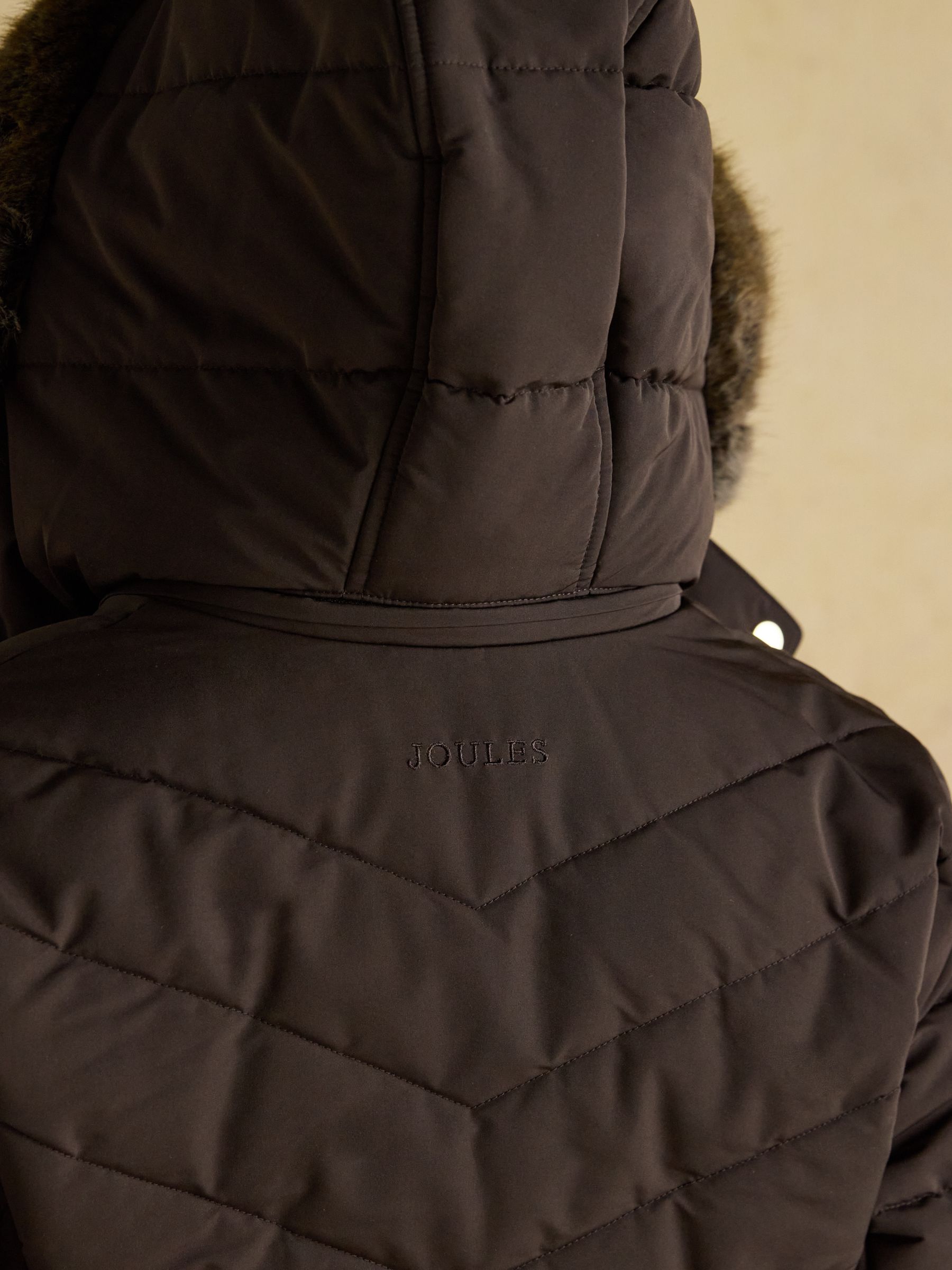 Aspen Brown Showerproof Padded Coat with Faux Fur Hood - Image 15 of 16