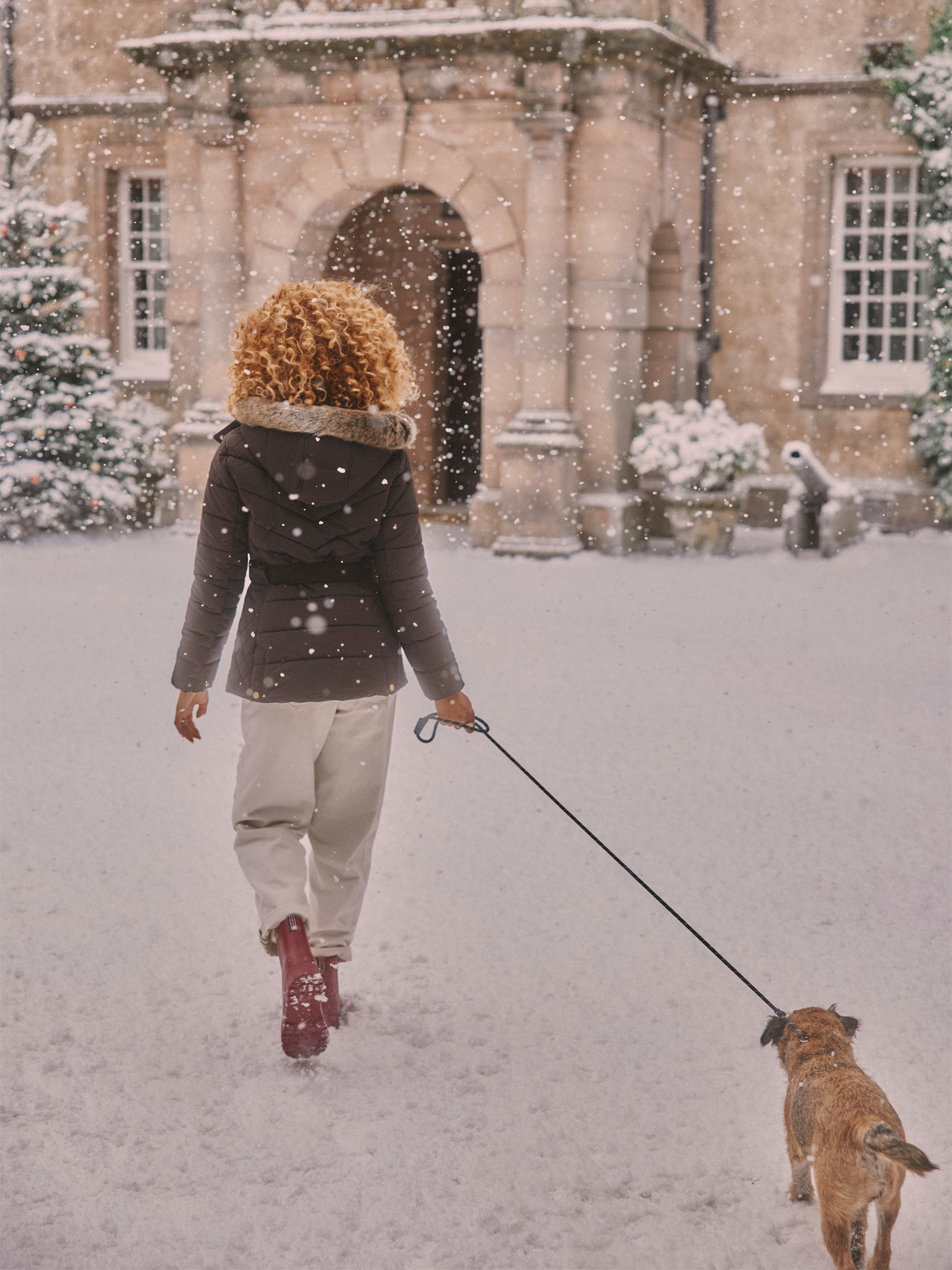 Aspen Brown Showerproof Padded Coat with Faux Fur Hood - Image 2 of 16