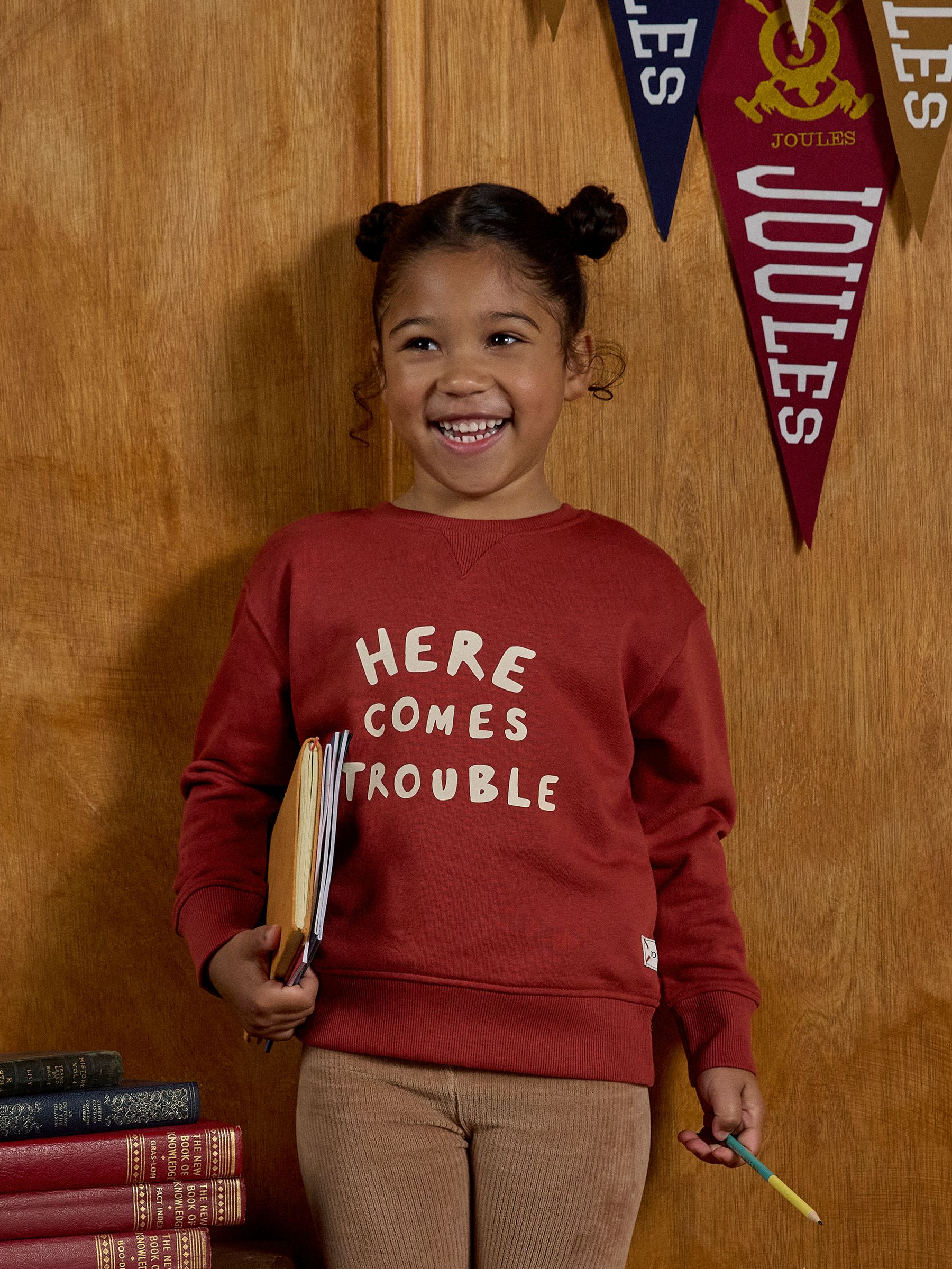 Kids' Sundaze Rust Red Slogan Crew Neck Sweatshirt - Image 1 of 8