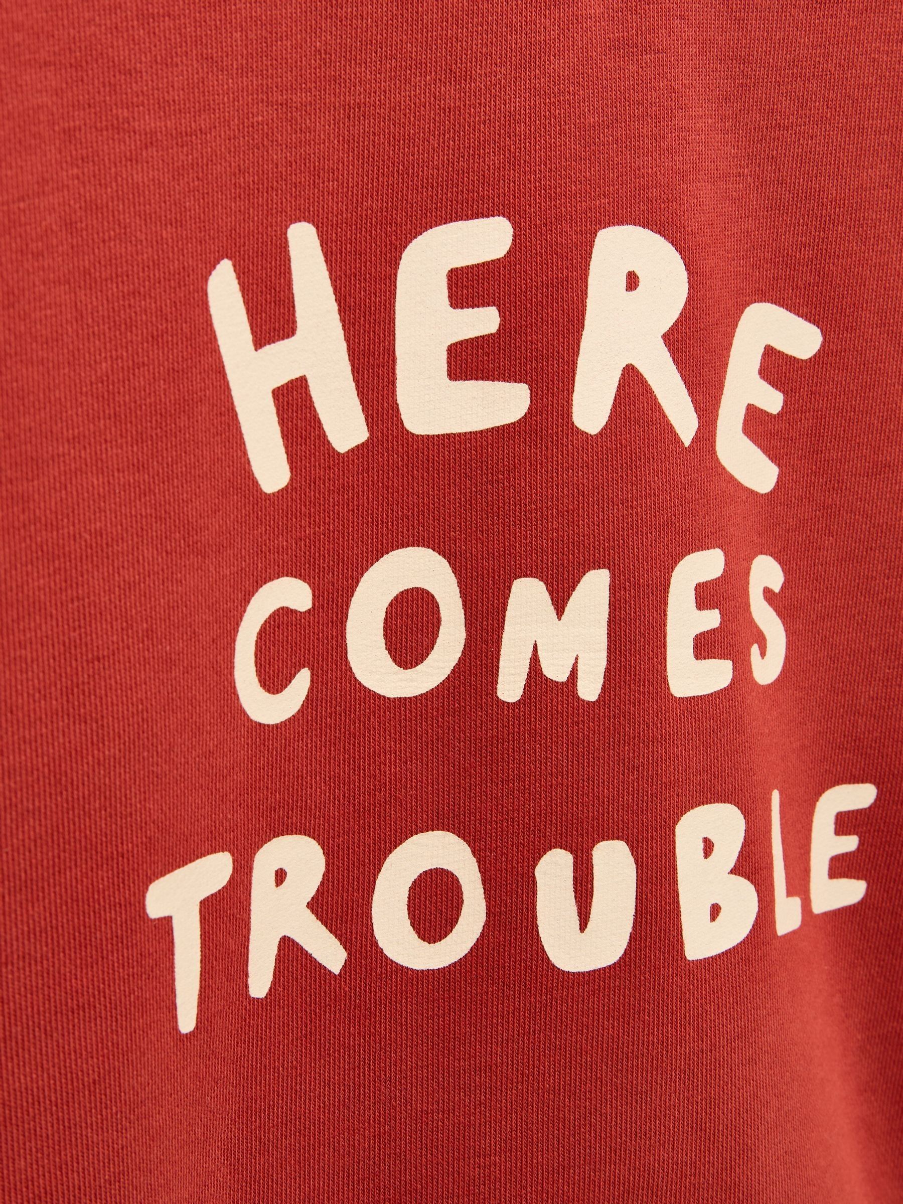 Kids' Sundaze Rust Red Slogan Crew Neck Sweatshirt - Image 7 of 8