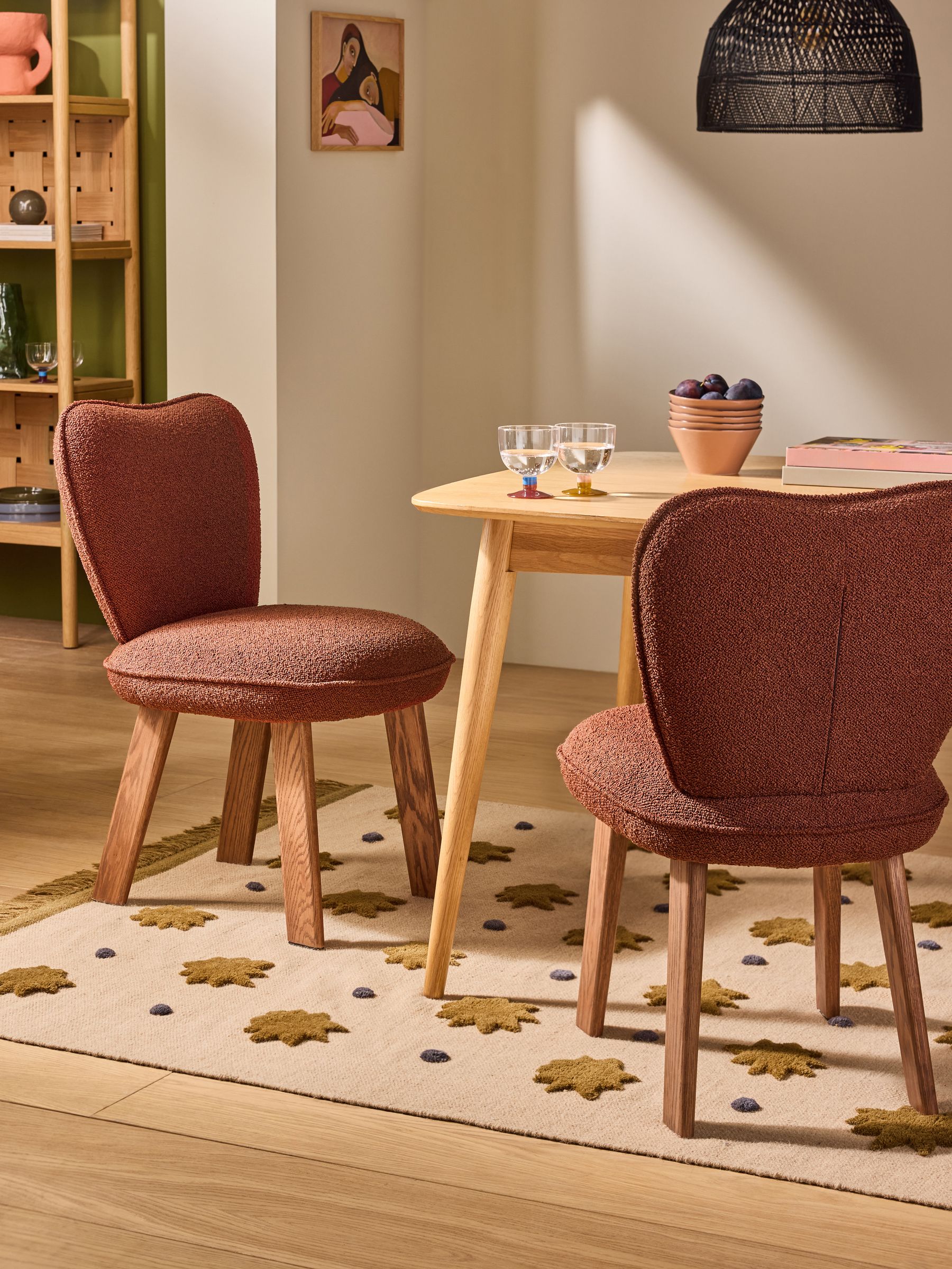 Set of 2 Tylar Dining Chairs in Orange - Image 1 of 4