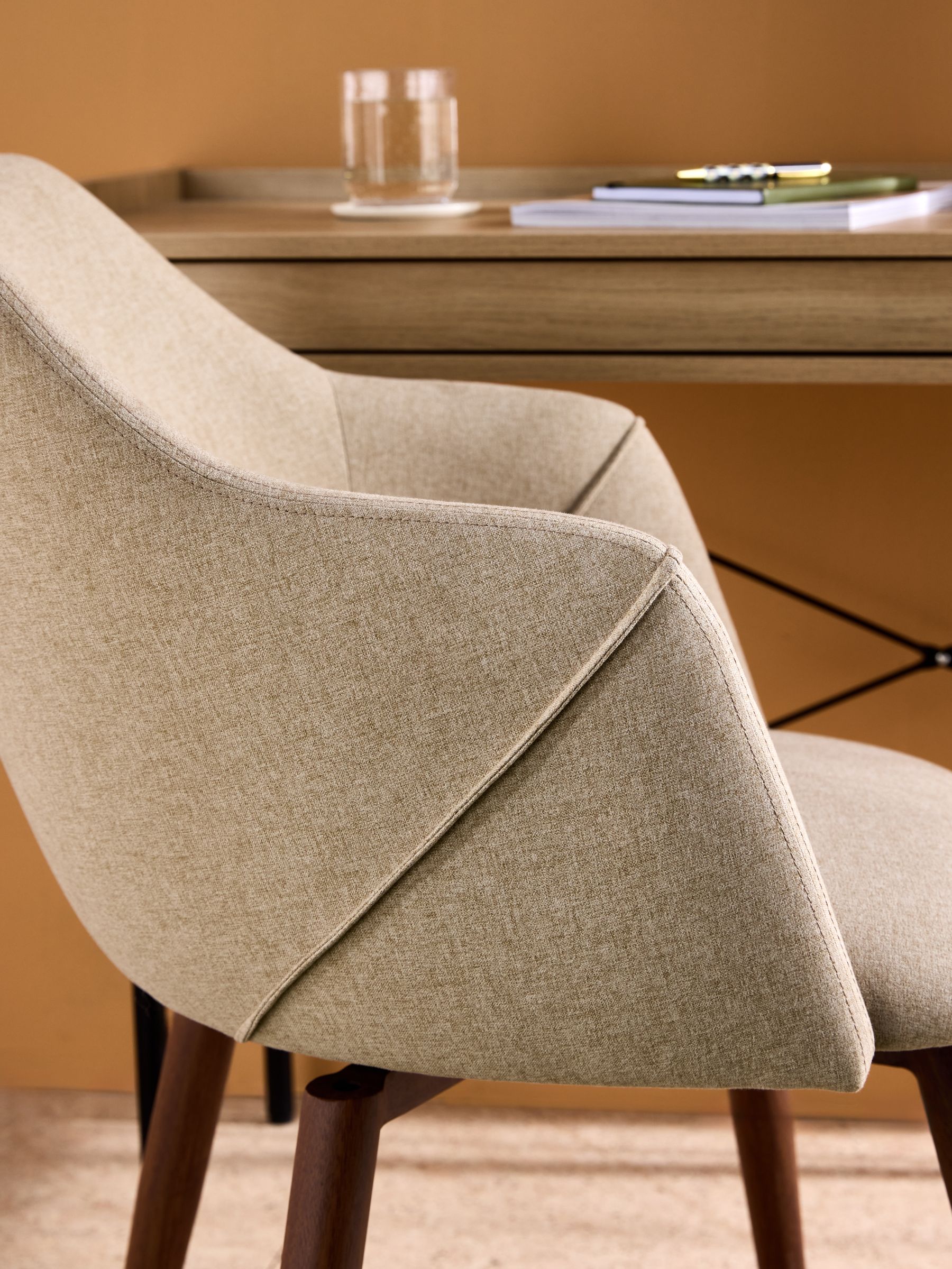 Lule Swivel Office Chair in Ecru Marl - Image 2 of 5