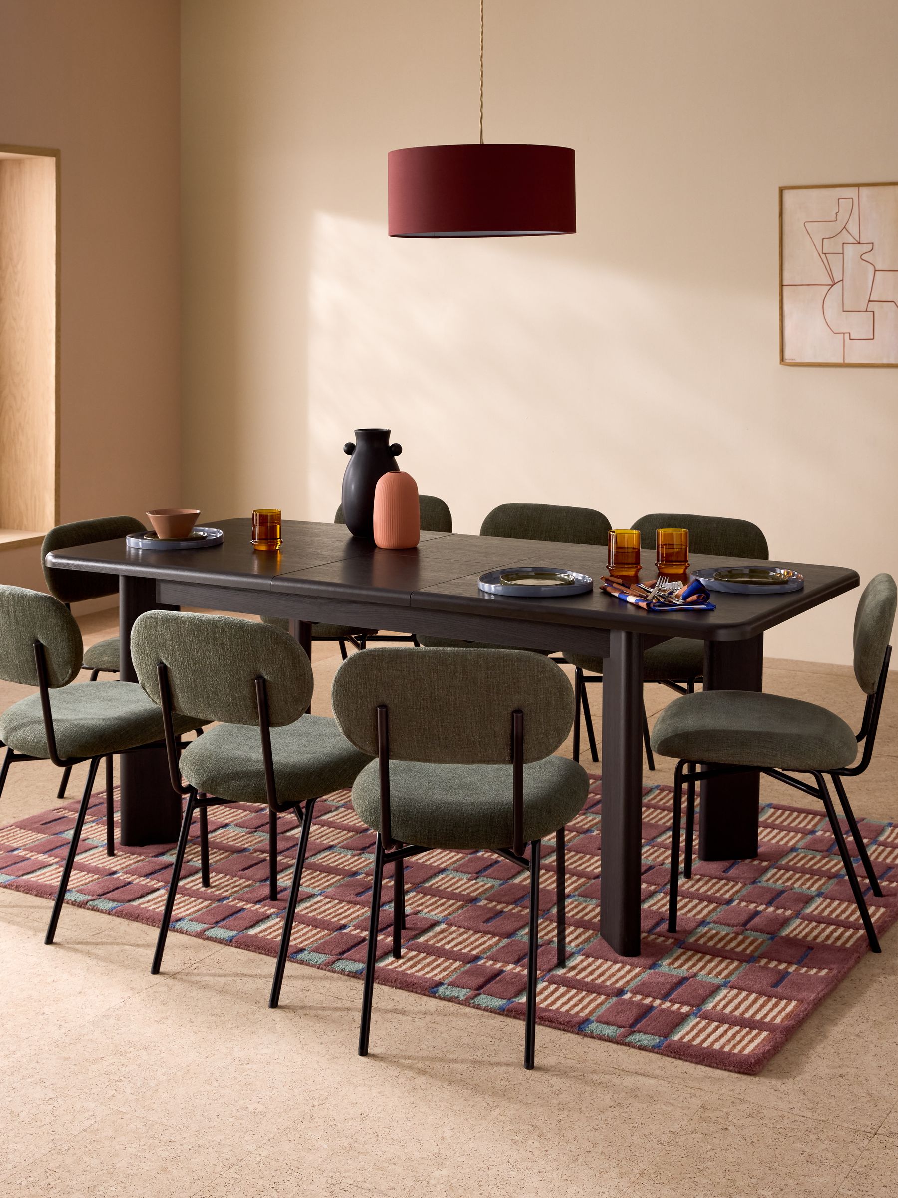 Zeke 6 to 8 Seater Extending Rectangular Seater Dining Table in