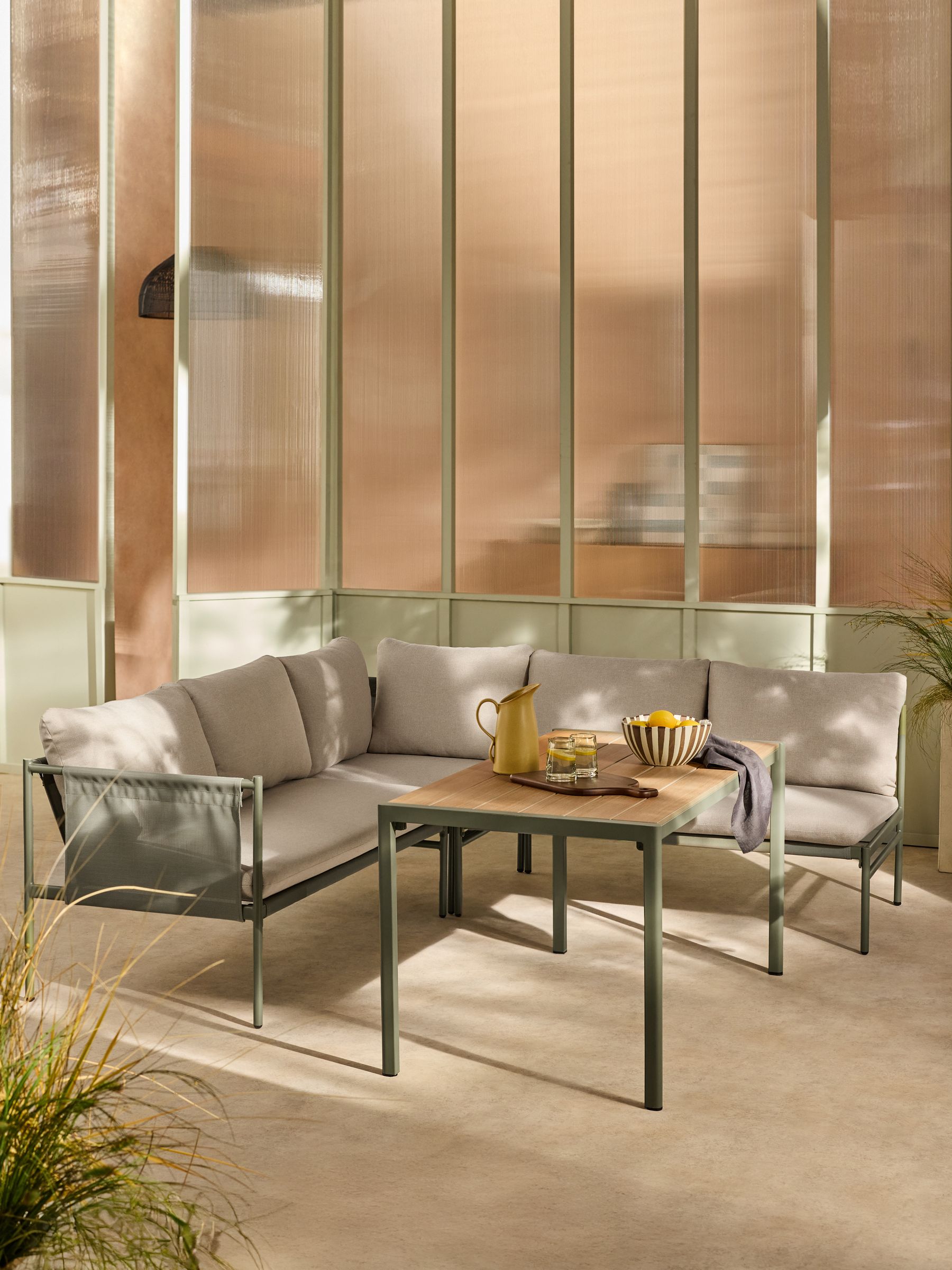 Estelle Corner Dining Lounge Set in Green - Image 1 of 3