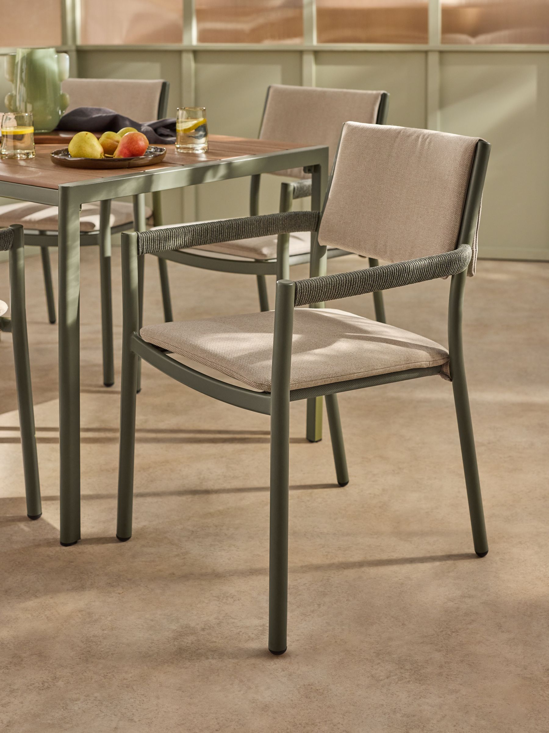 Estelle 6 Seater Dining Set in Green - Image 3 of 3