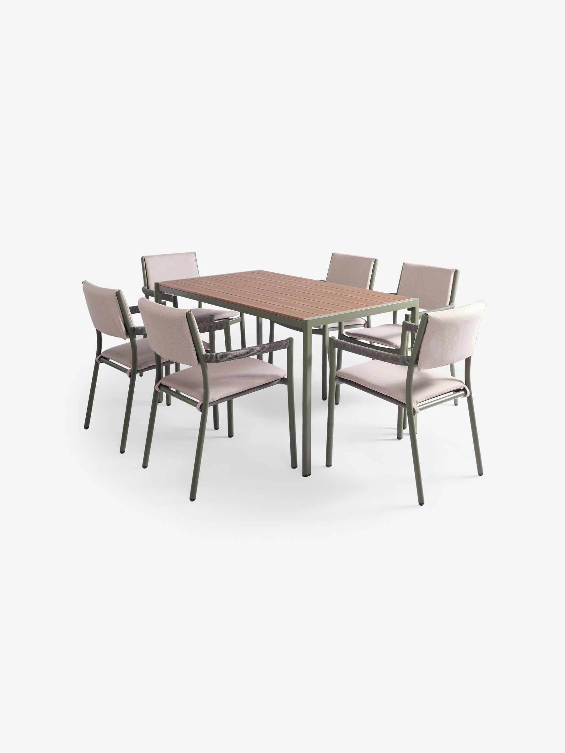Estelle 6 Seater Dining Set in Green - Image 4 of 6