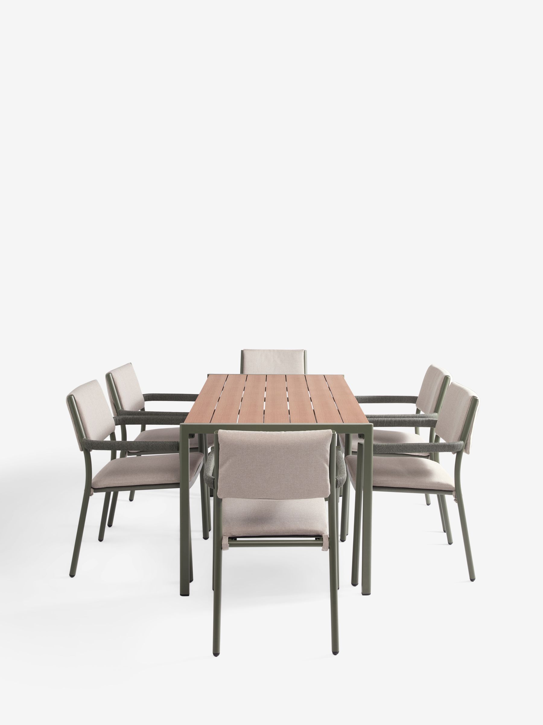 Estelle 6 Seater Dining Set in Green - Image 5 of 6
