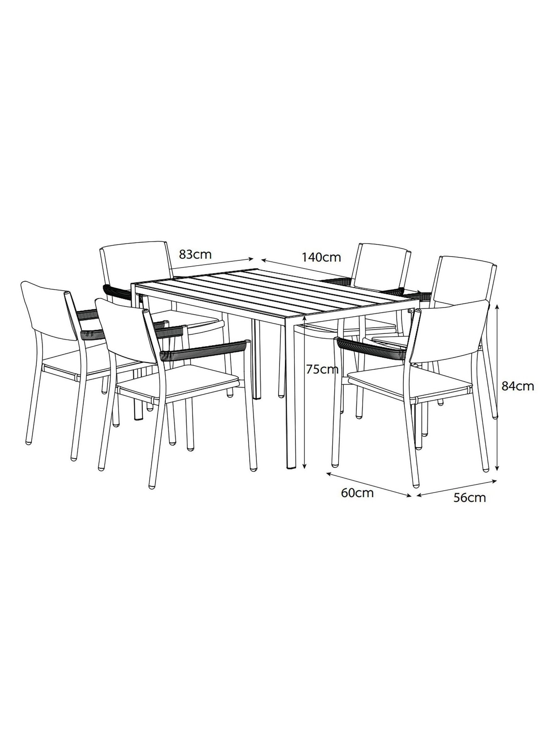 Estelle 6 Seater Dining Set in Green - Image 6 of 6