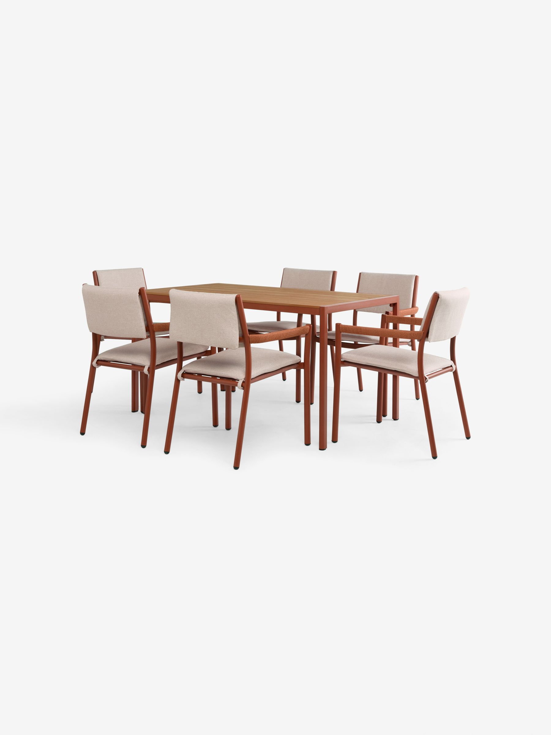 Estelle 6 Seater Dining Set in Terracotta - Image 4 of 5