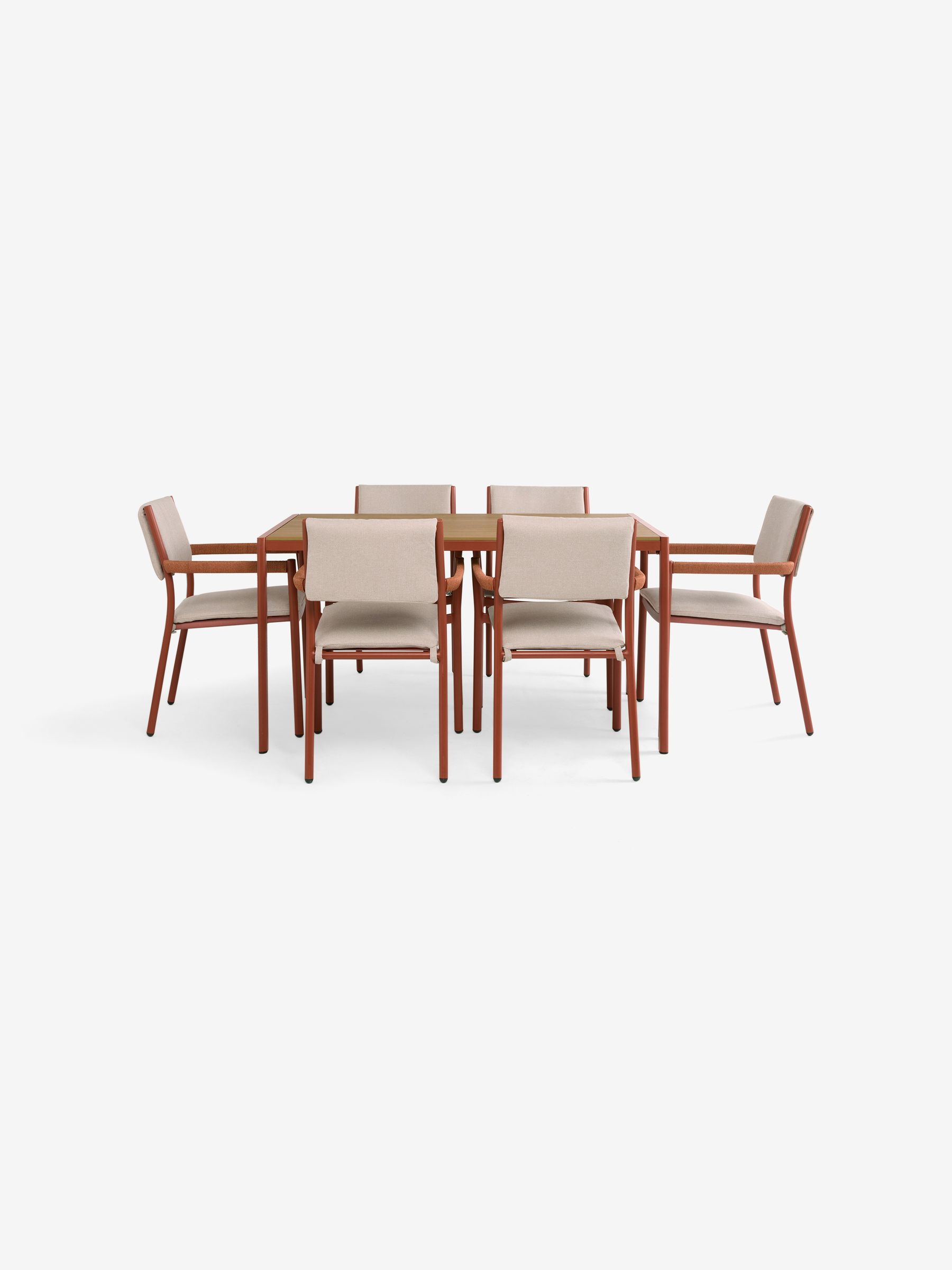 Estelle 6 Seater Dining Set in Terracotta - Image 5 of 5
