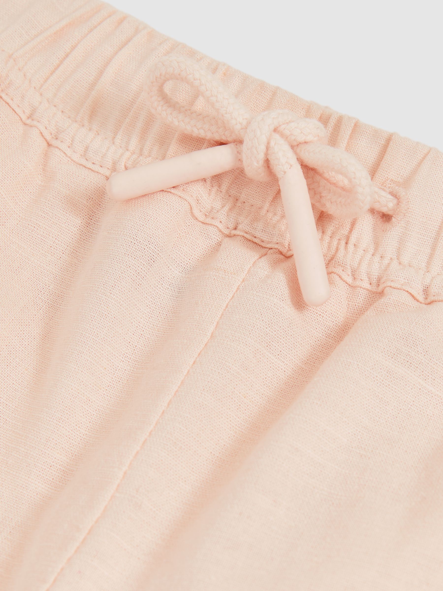 Cotton-Linen Drawstring Trousers in Pink - Image 4 of 4