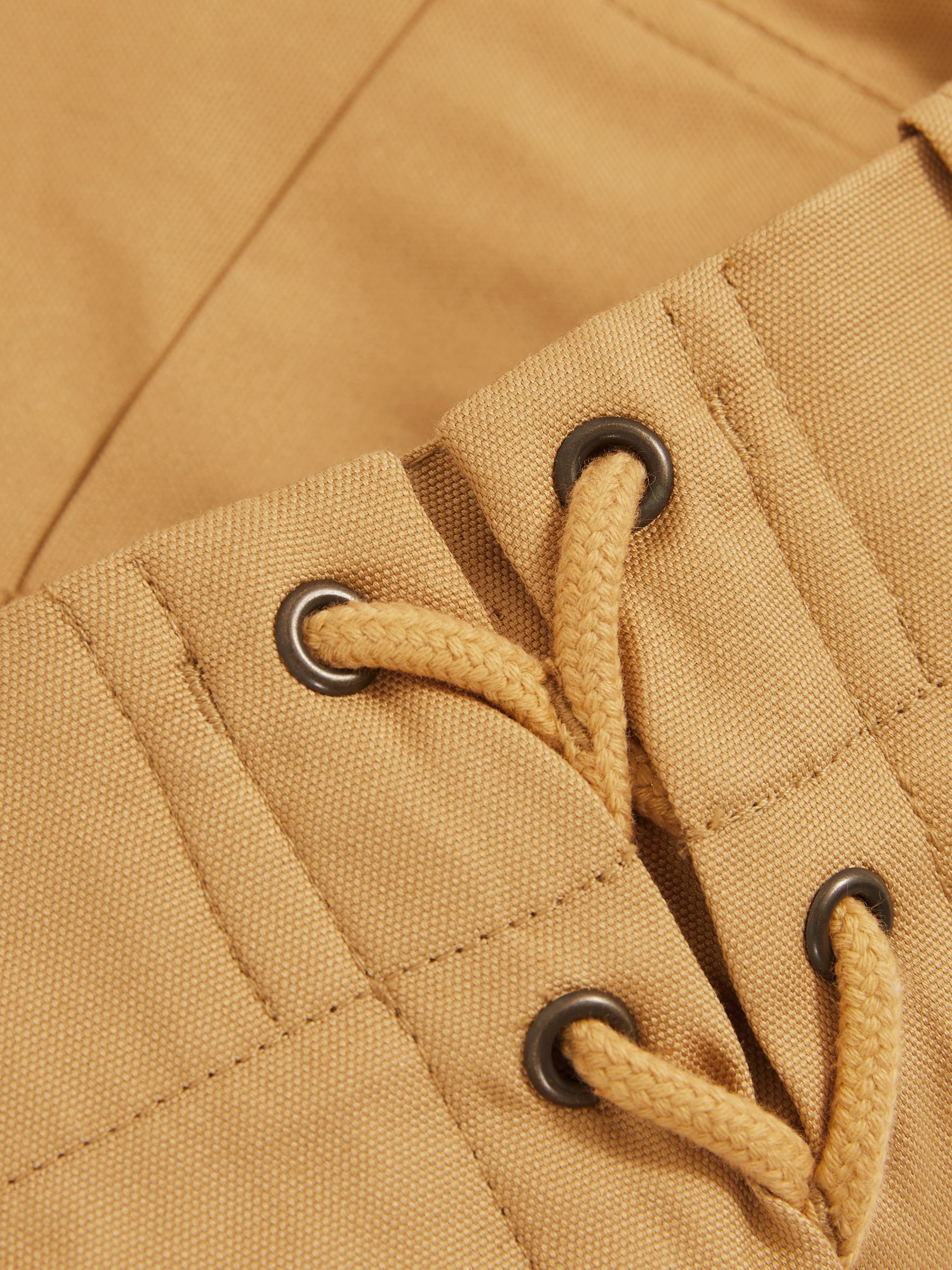 Cotton Lace-Up Shorts in Tan - Image 4 of 4