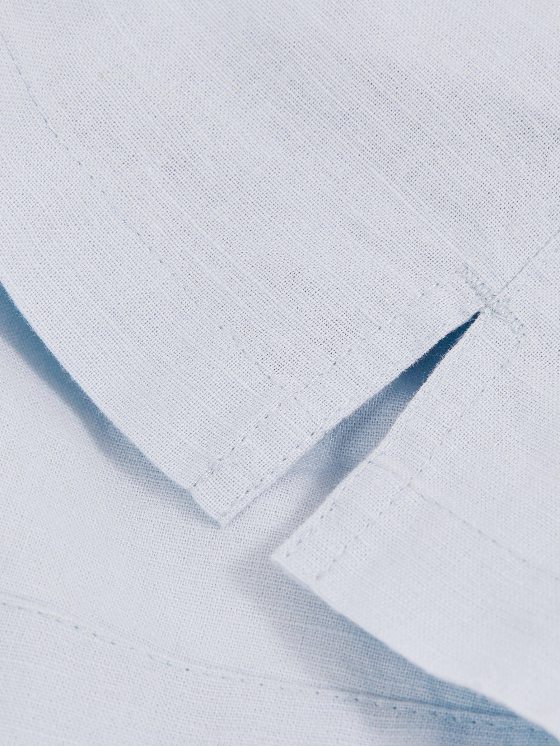 Cotton-Linen Drawstring Shorts in Soft Blue - Image 4 of 4