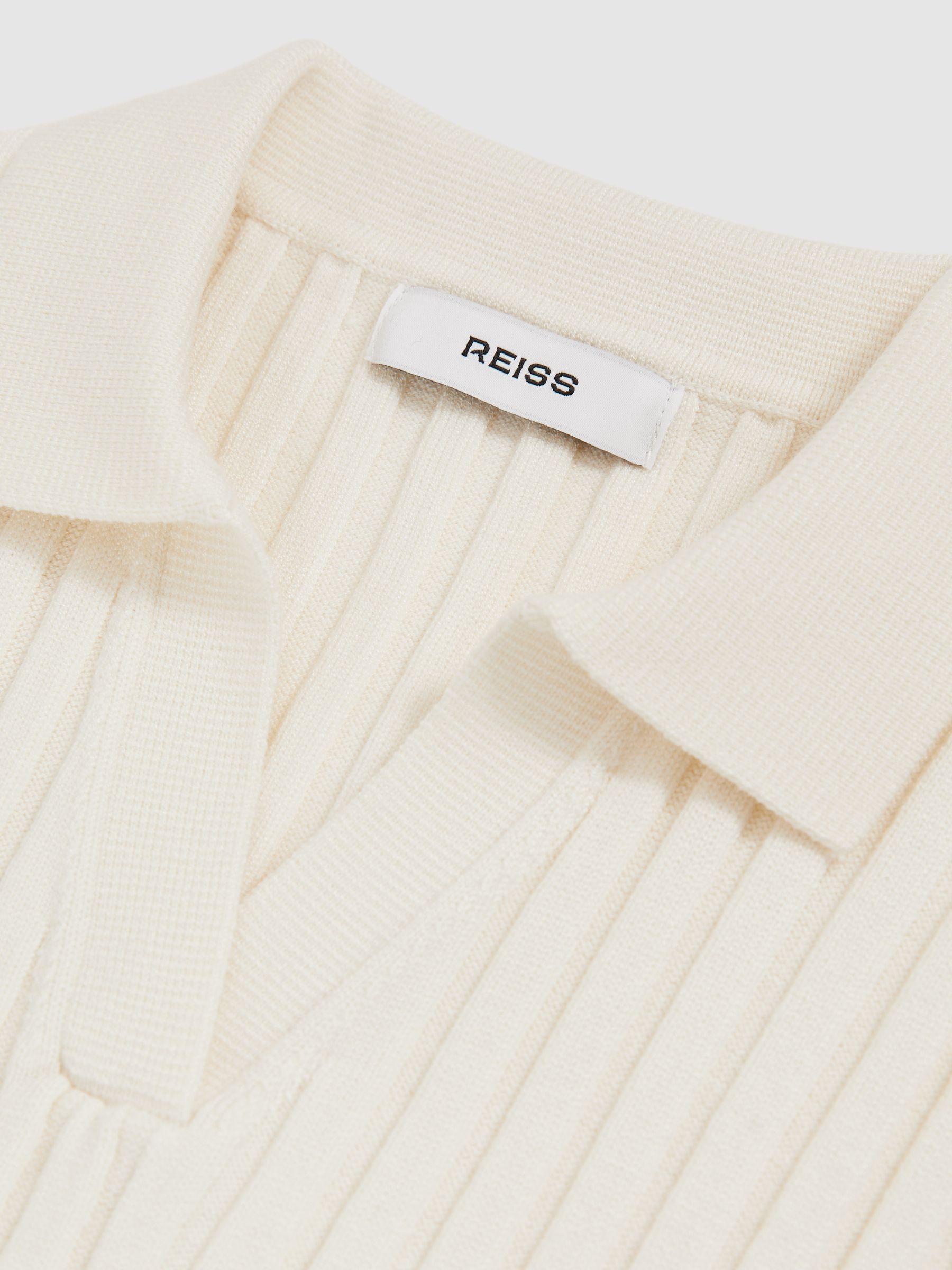 4-9 yrs Rib Knit Polo Top in Ivory - Image 4 of 4