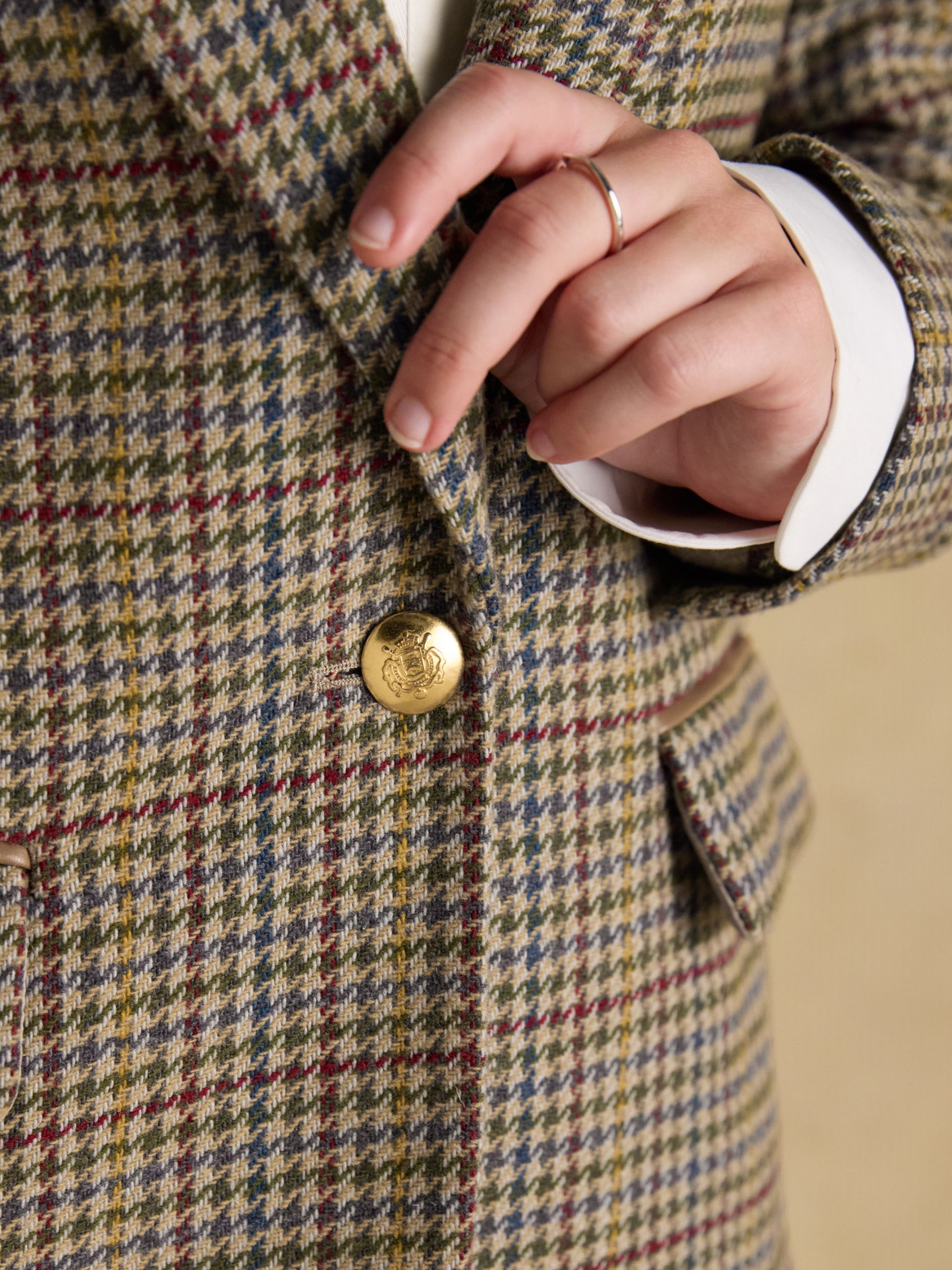 Hackmore Grey Check Relaxed Fit Tweed Blazer With Wool | Joules