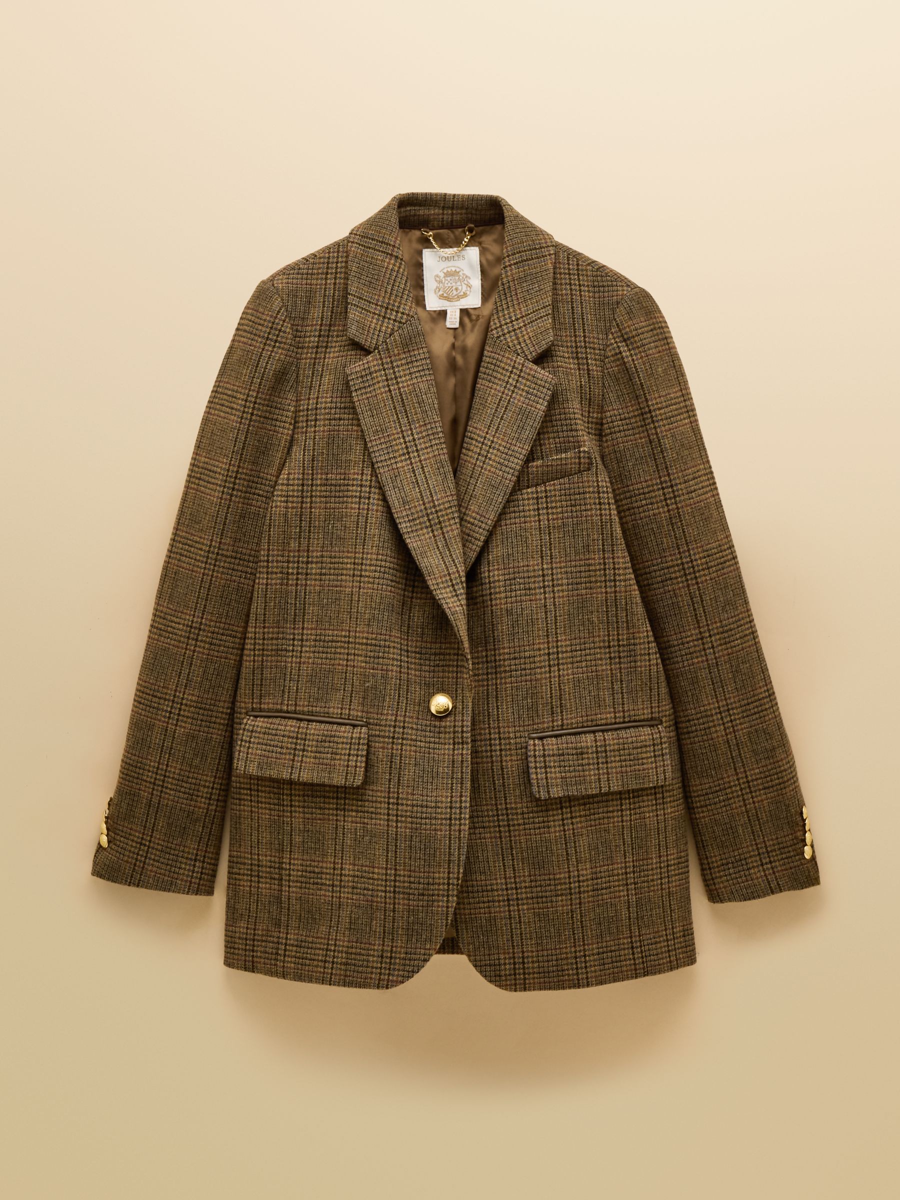 Hackmore Brown Check Relaxed Fit Tweed Blazer With Wool - Image 12 of 12