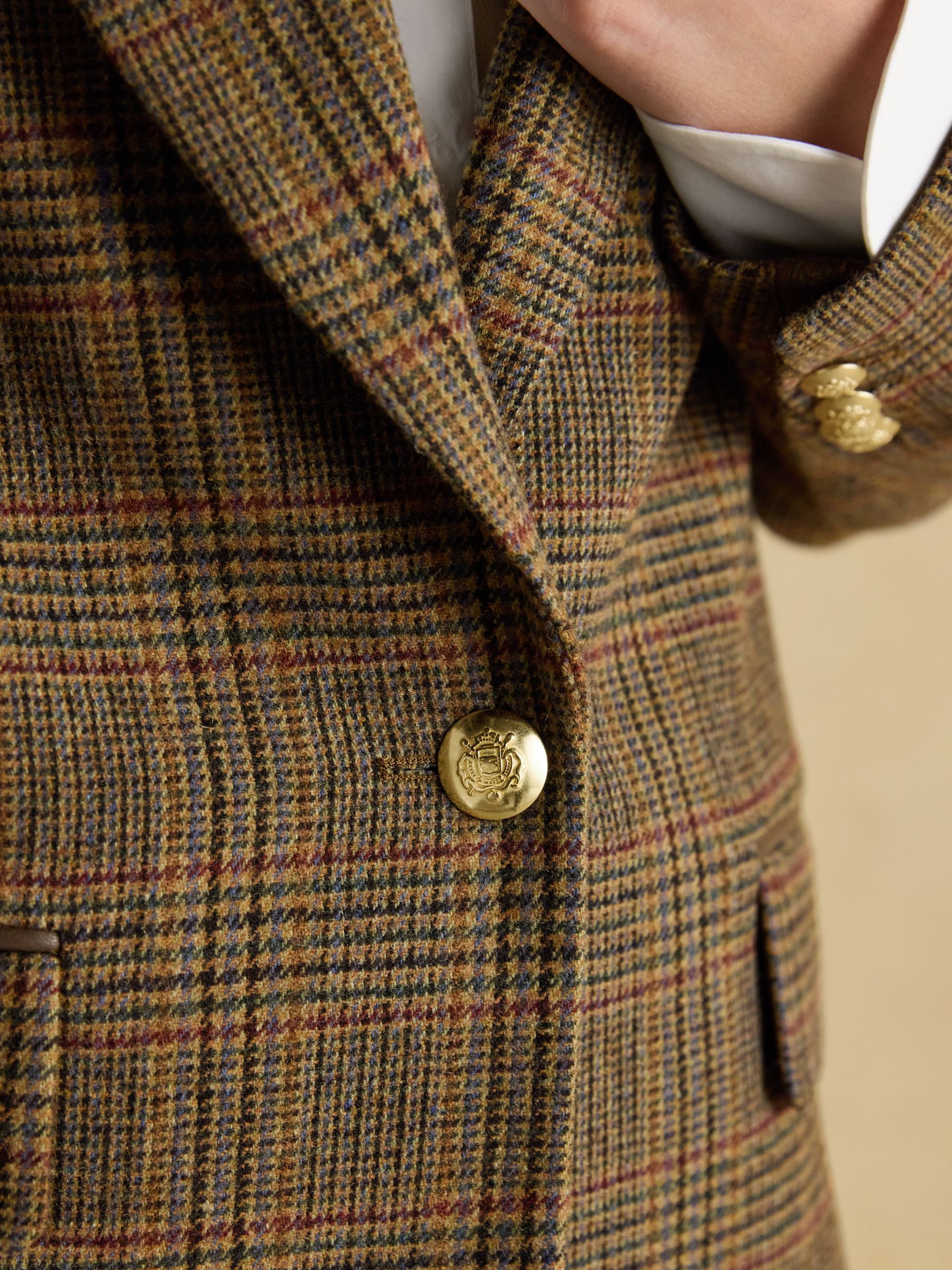 Hackmore Brown Check Relaxed Fit Tweed Blazer With Wool - Image 5 of 12