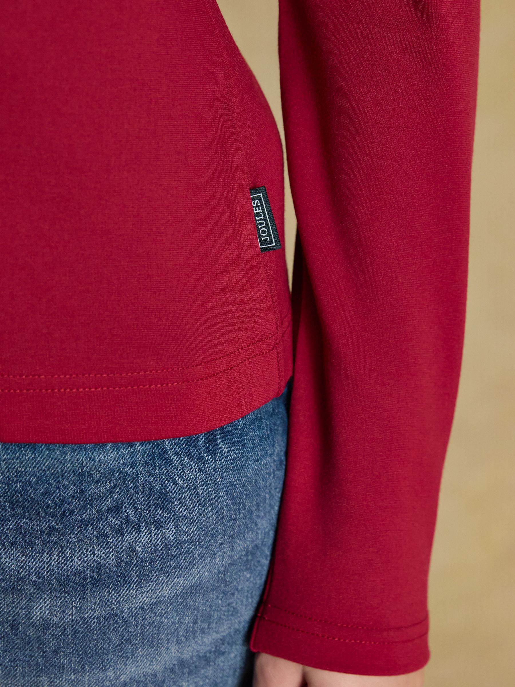 Heidi Red Frill Neck Jersey Fitted Top - Image 4 of 6