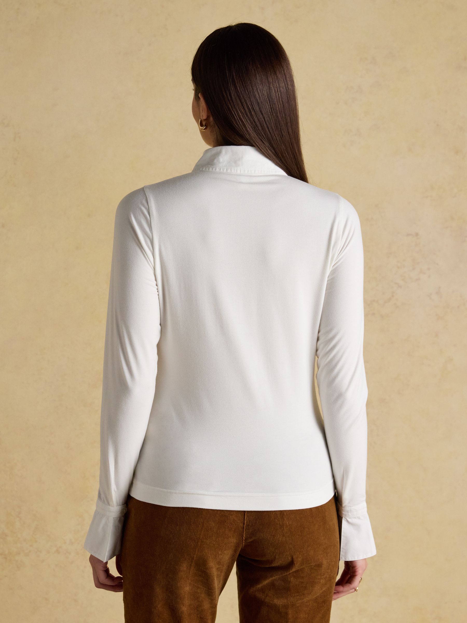 Mila White Long Sleeve Tuxedo Bib Shirt - Image 2 of 8