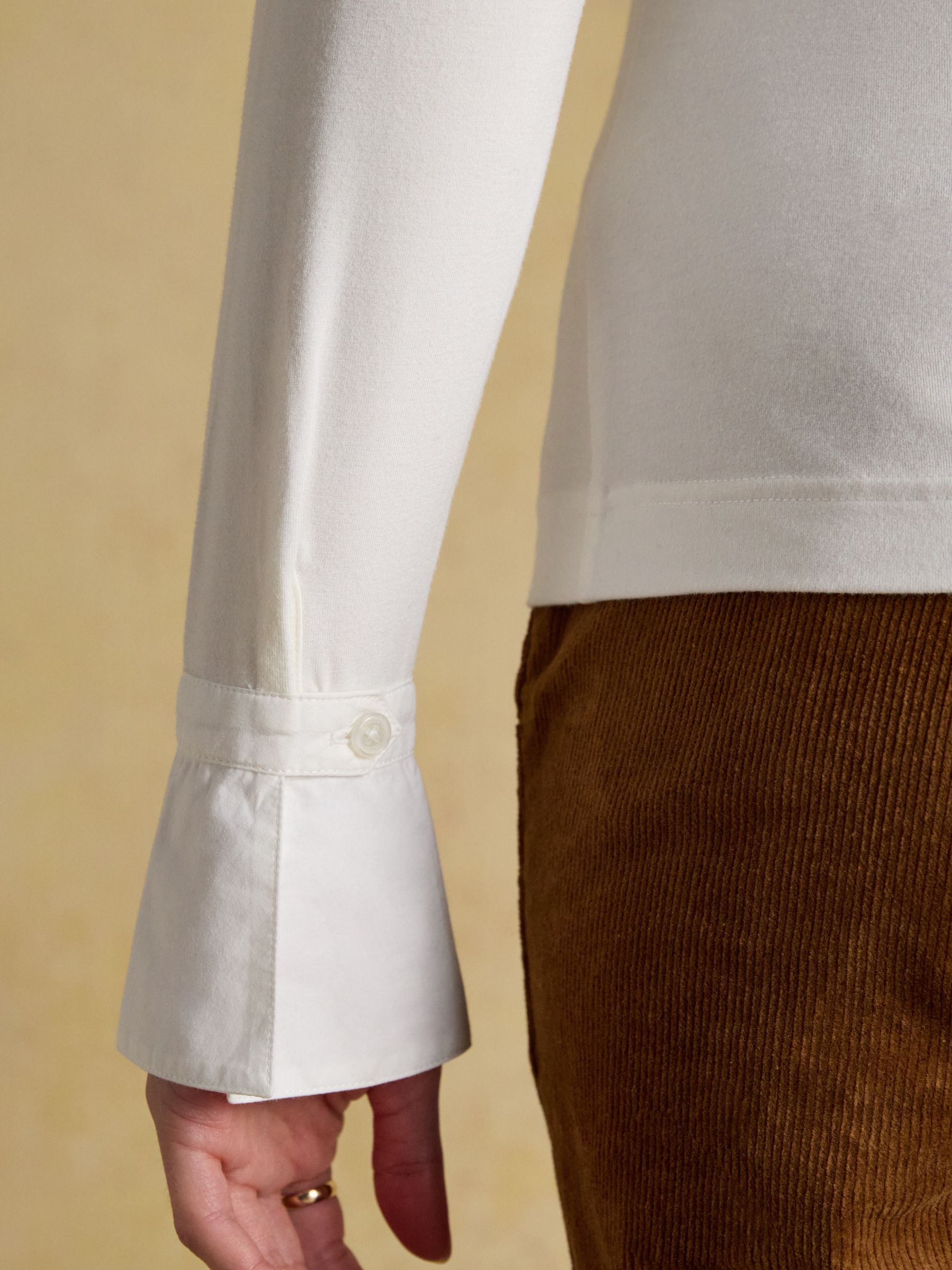 Mila White Long Sleeve Tuxedo Bib Shirt - Image 7 of 8